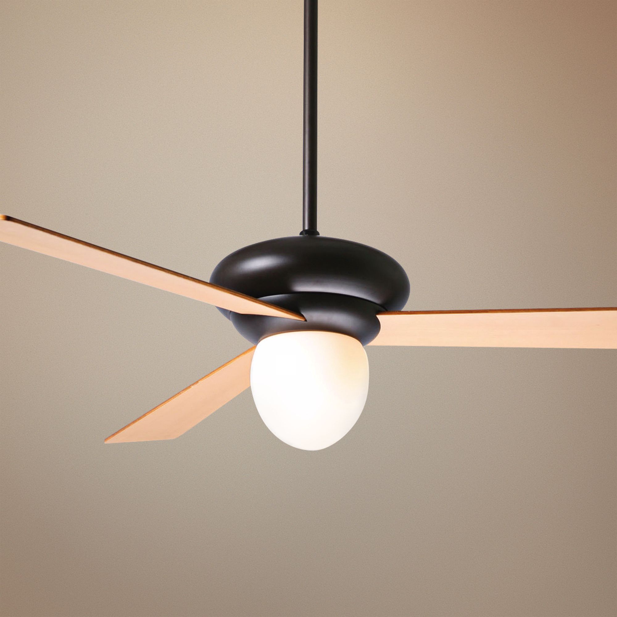 52" Period Arts Atlus Bronze Maple Opal Ceiling Fan