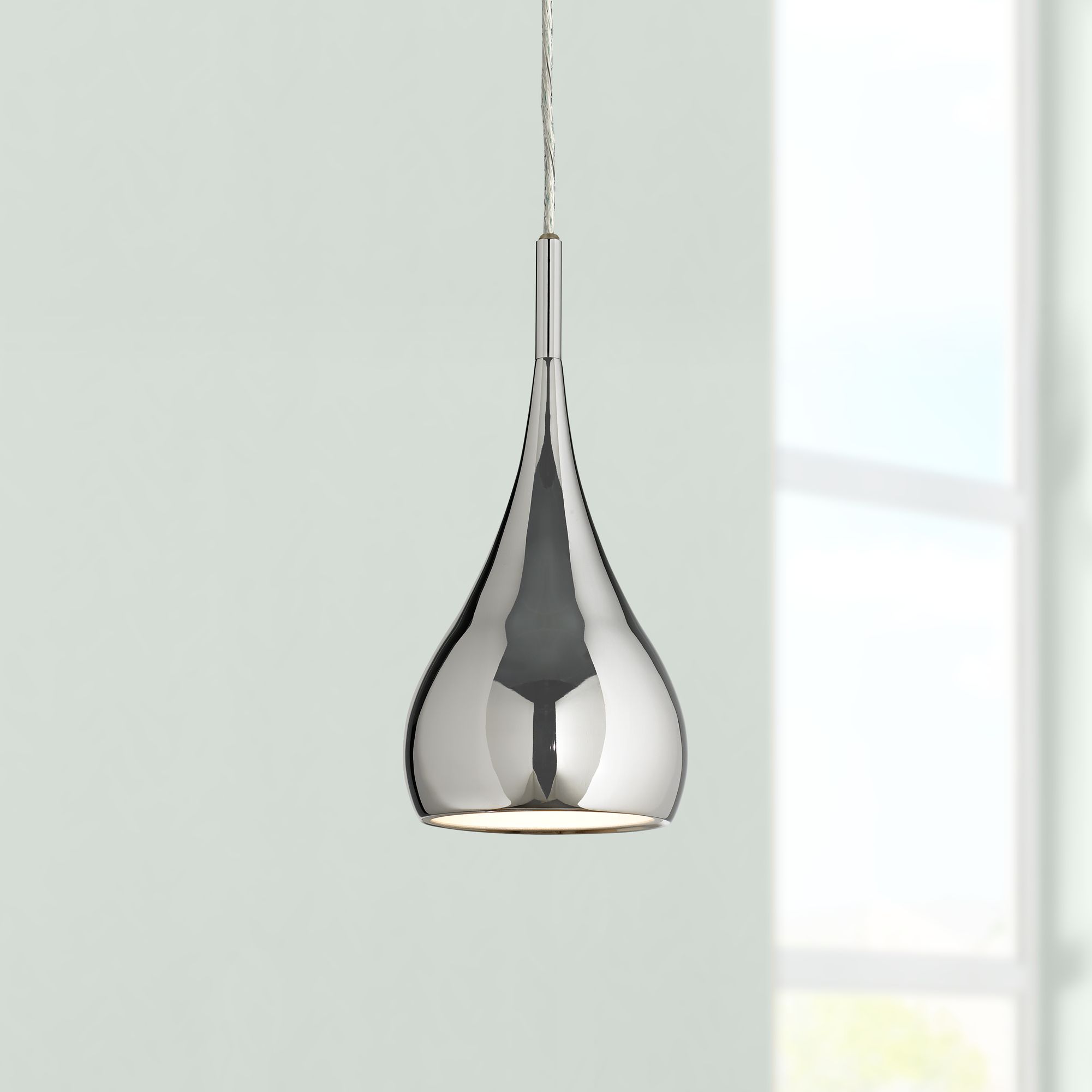 Possini Raindrop Chrome Finish Mini Pendant Light