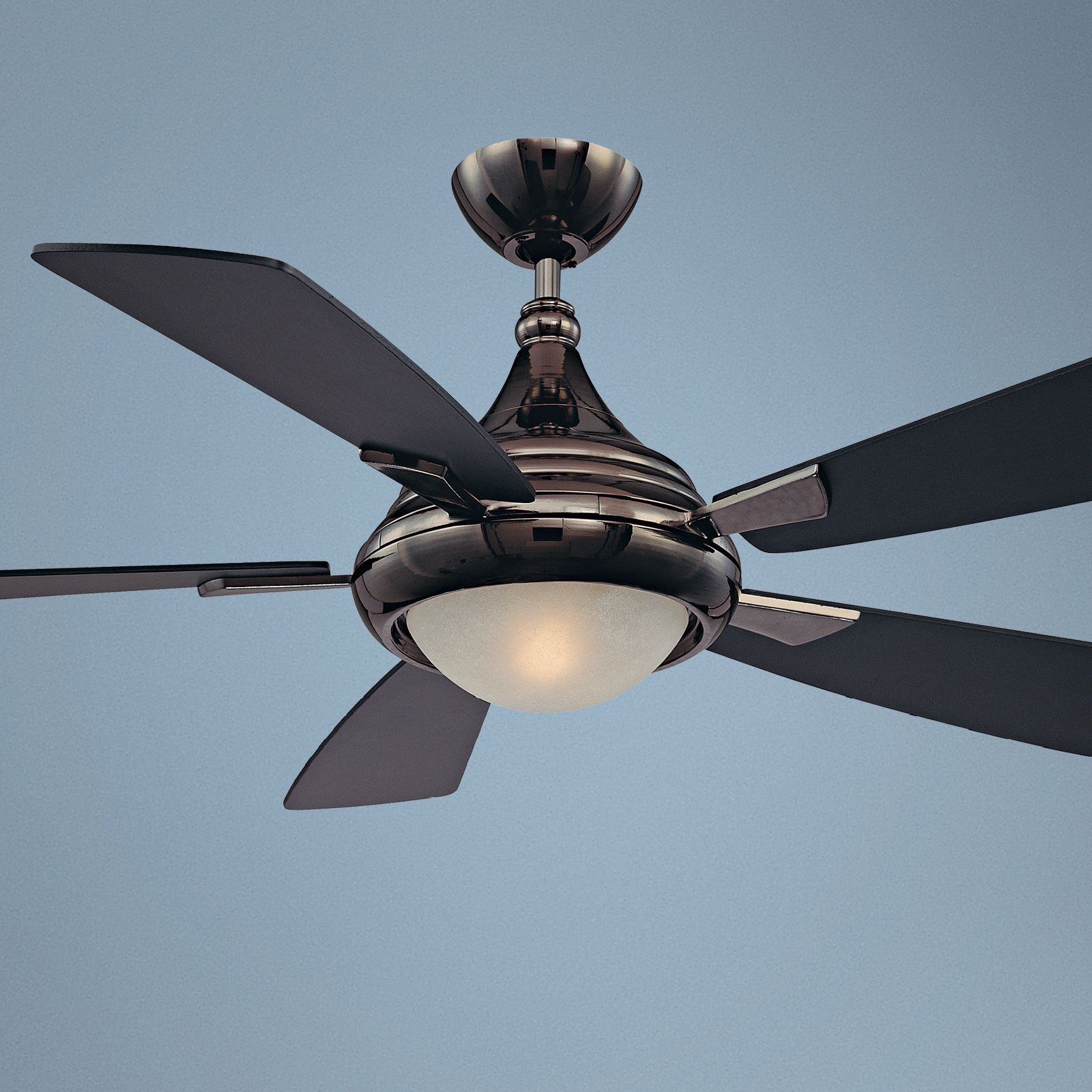 54" Savoy House Zephyr Mercury Black Finish Ceiling Fan