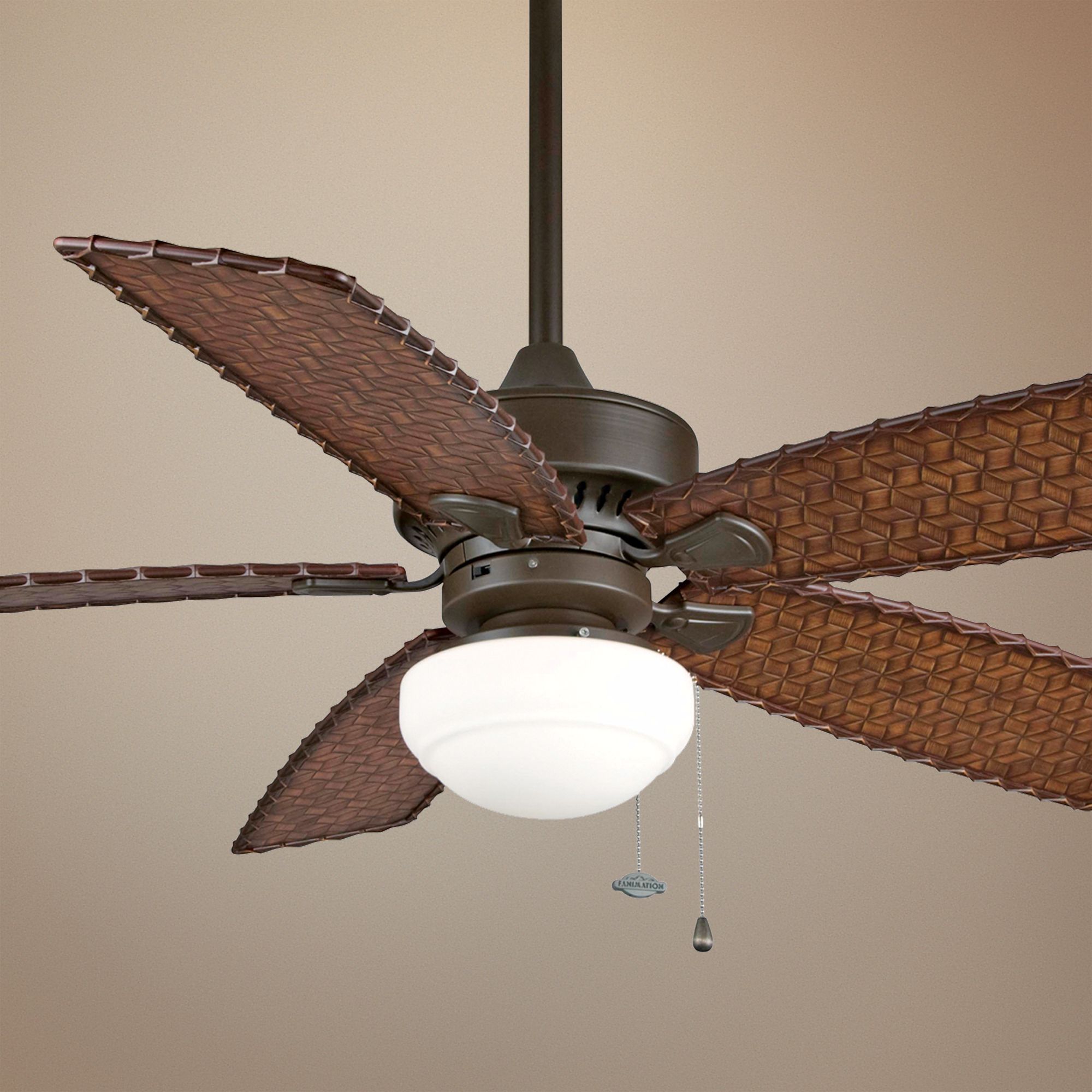 52" Cancun Oil-Rubbed Bronze Ceiling Fan with Bowl Light Kit