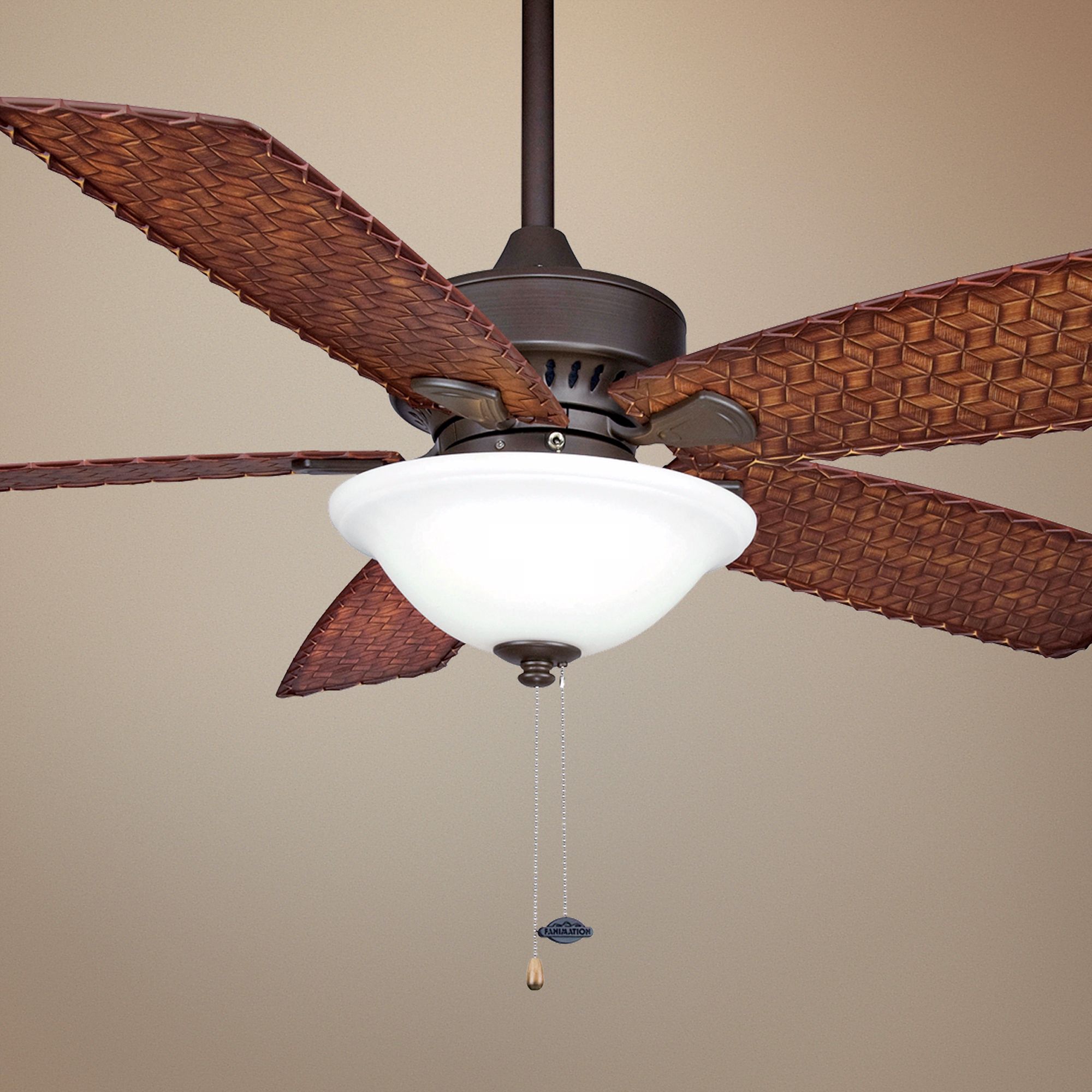 52" Fanimation Cancun Bamboo Wet Ceiling Fan with Light