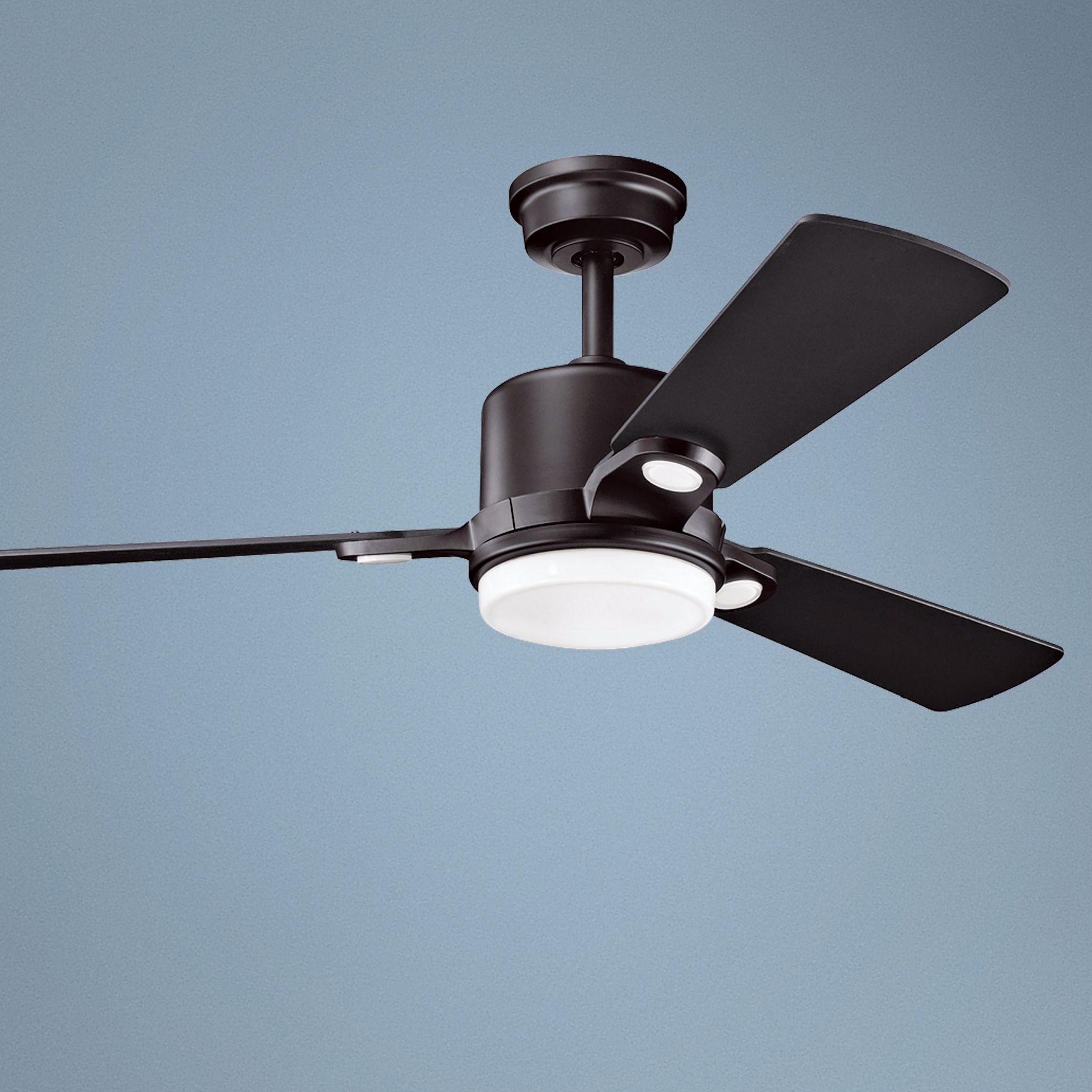 48 Kichler Celino Satin Black Ceiling Fan N5979 On Popscreen