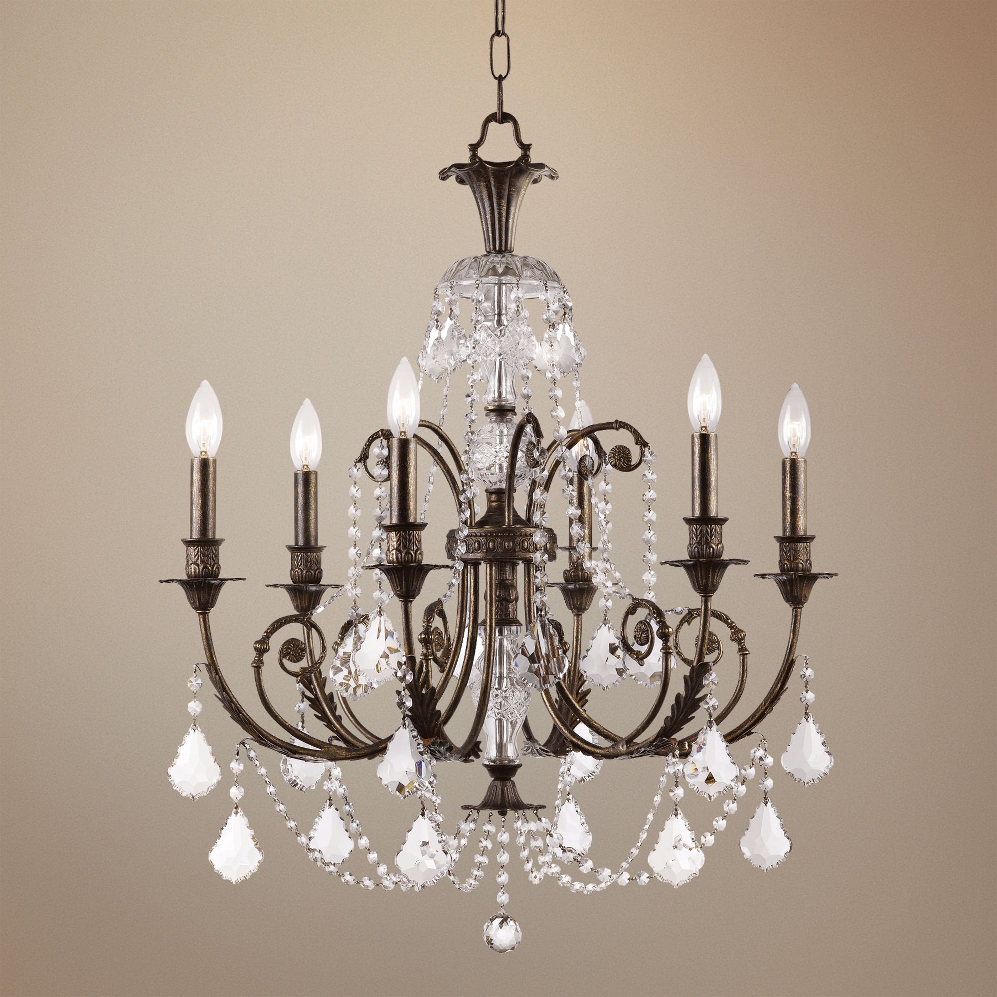 Crystorama Regis English Bronze 26" Wide Chandelier