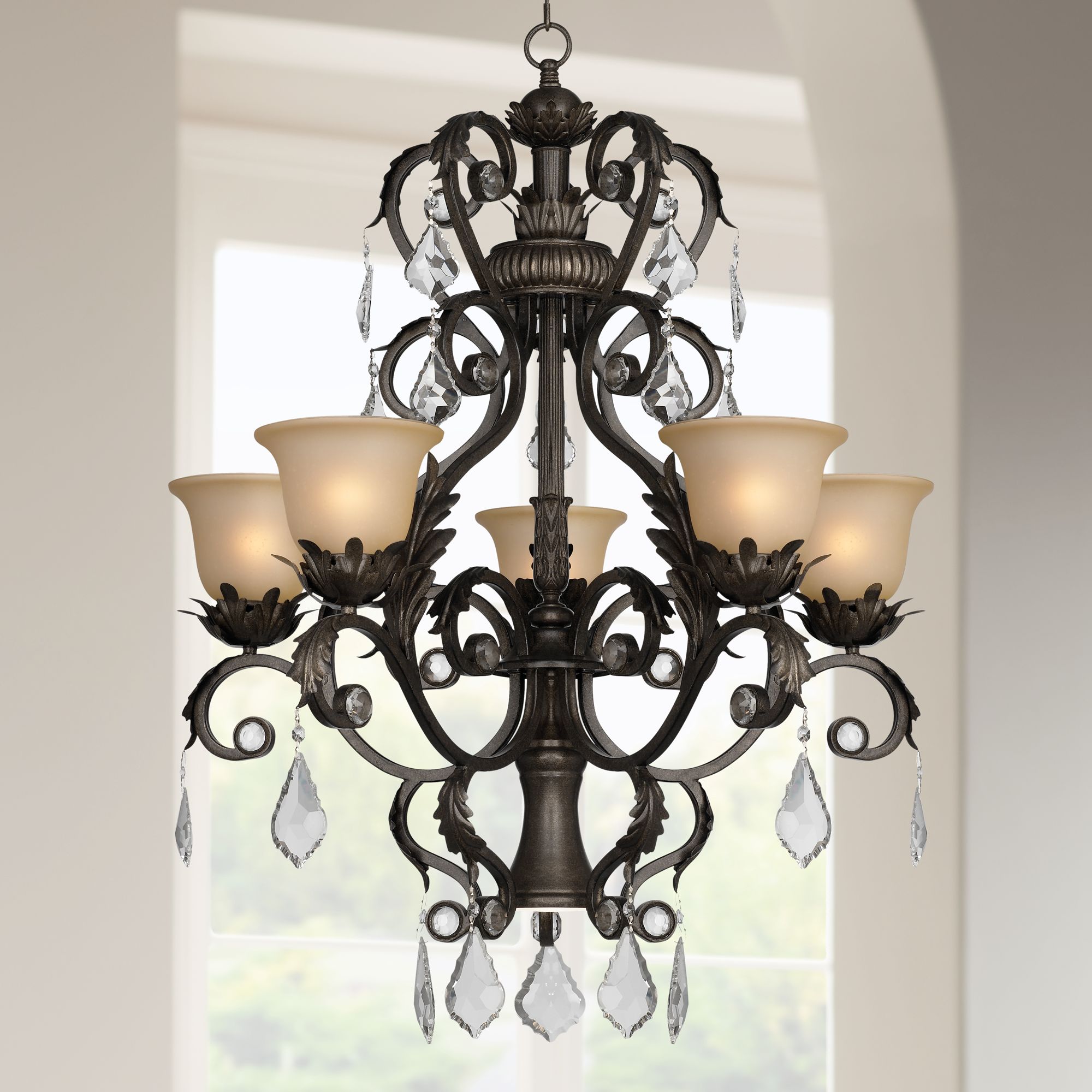Kathy Ireland Ramas de Luces Bronze 31" Wide Chandelier