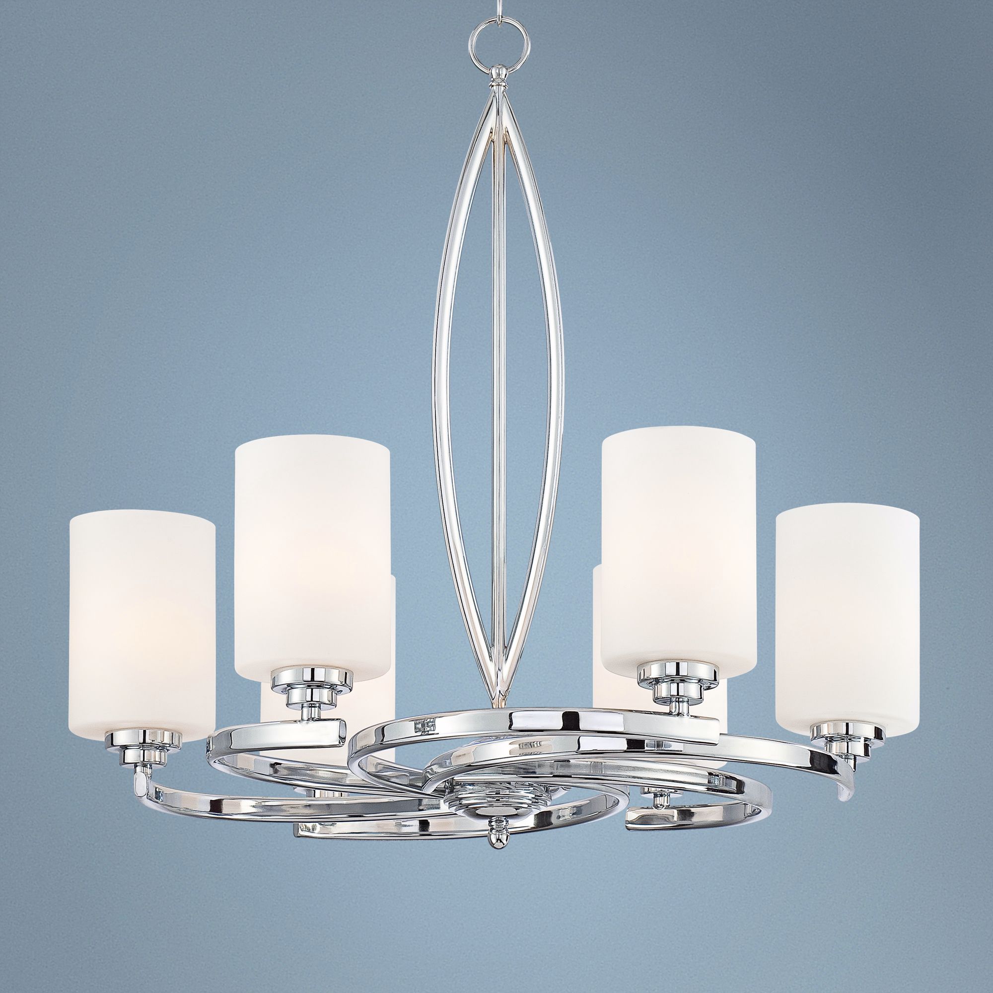 Possini Euro Design Swirl Arms 26" Wide Chrome Chandelier