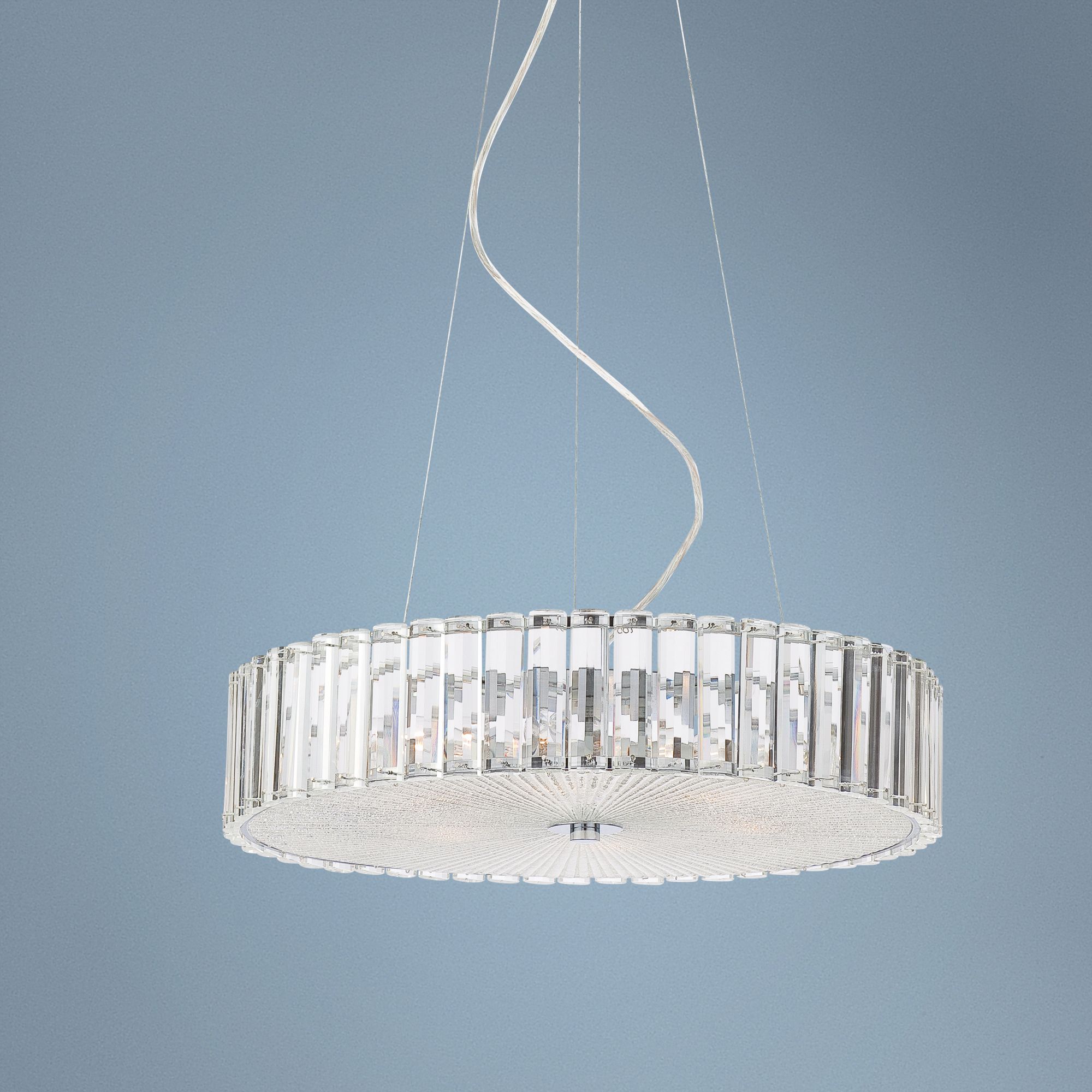 Modern Clear Glass Fluted 18 3/4" Wide Chandelier