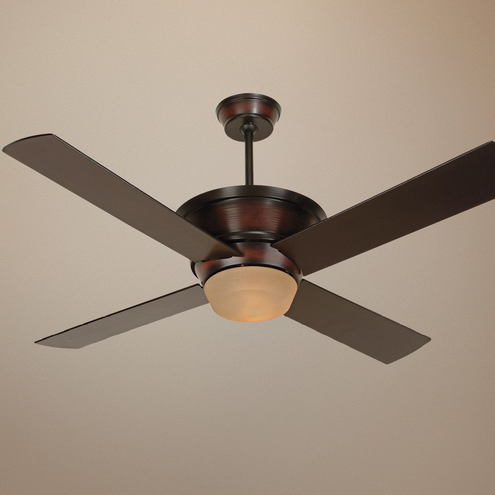 52" Craftmade Kira Amber Glass Ceiling Fan
