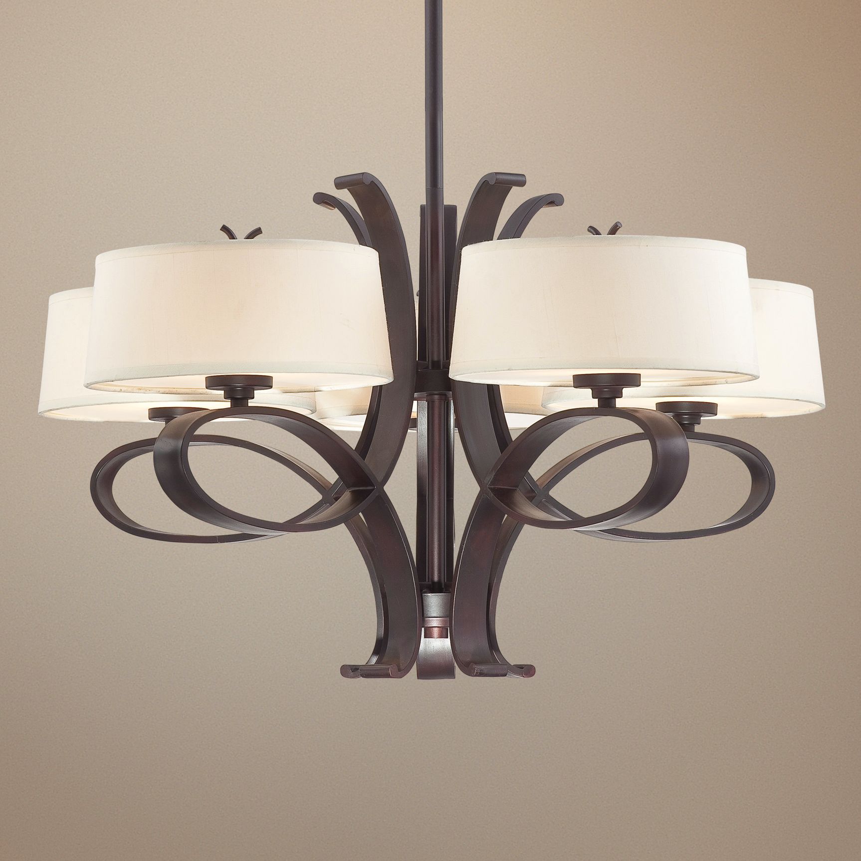 Possini Bronze Curled Iron 27 3/4" Wide Chandelier