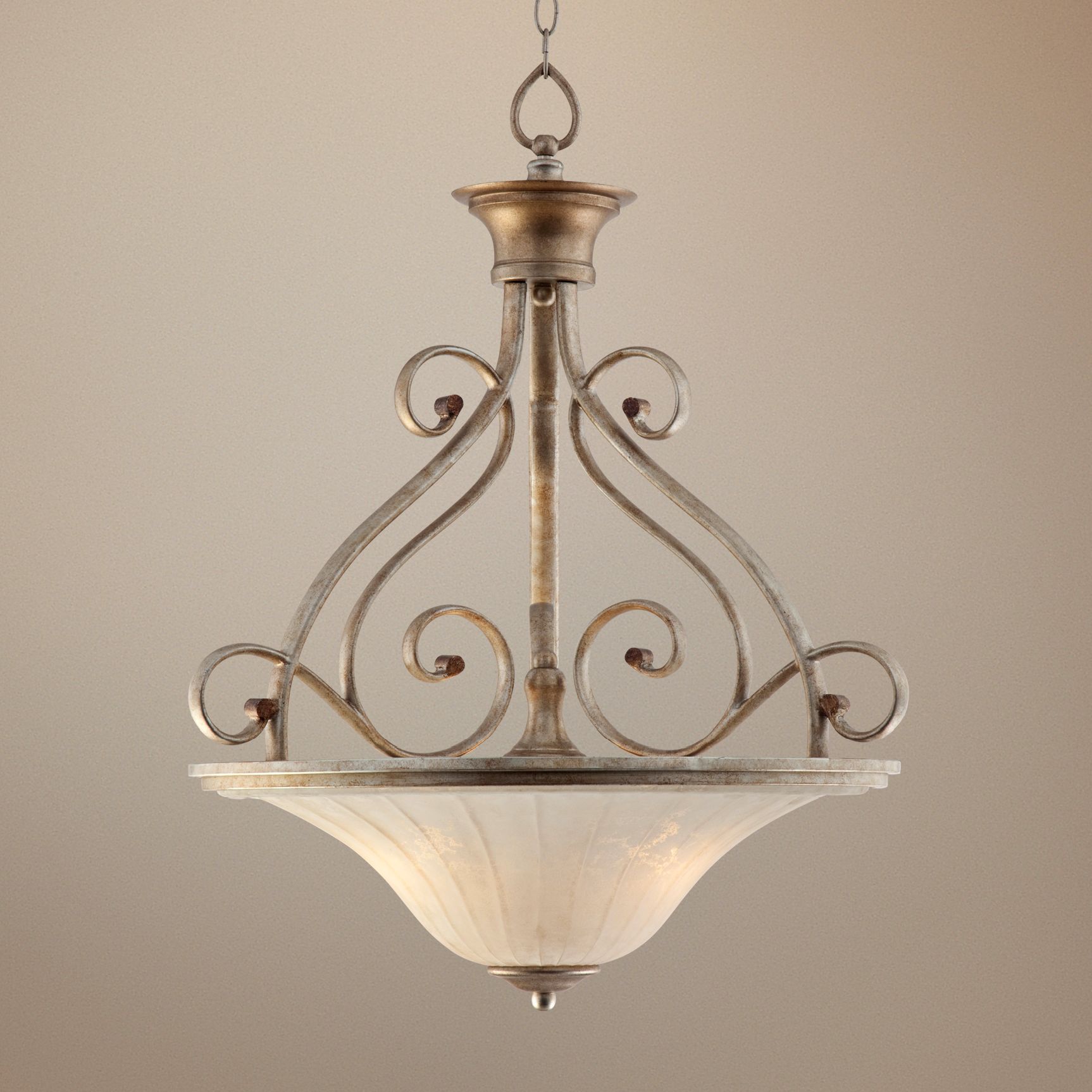 Possini Riviera Scrolls 3-Light Bowl Pendant Light