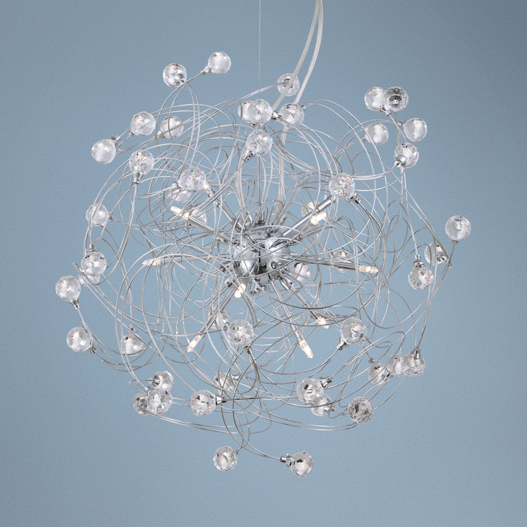 12-Light Crystal Strings Pendant Chandelier