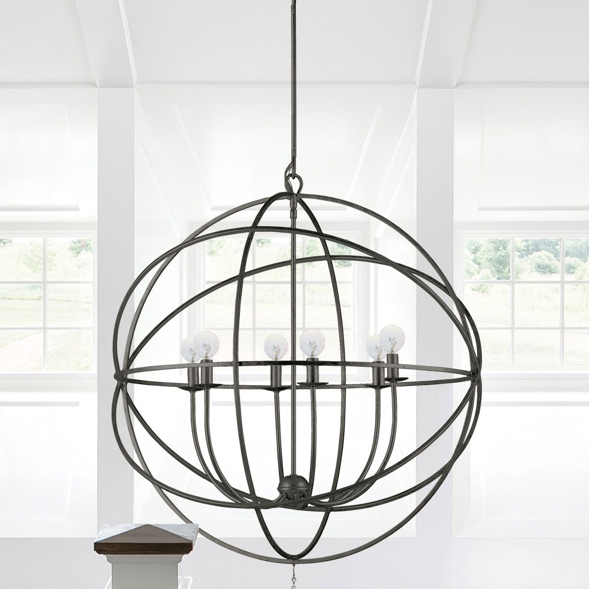 Crystorama Solaris English Bronze 28" Wide Pendant Light