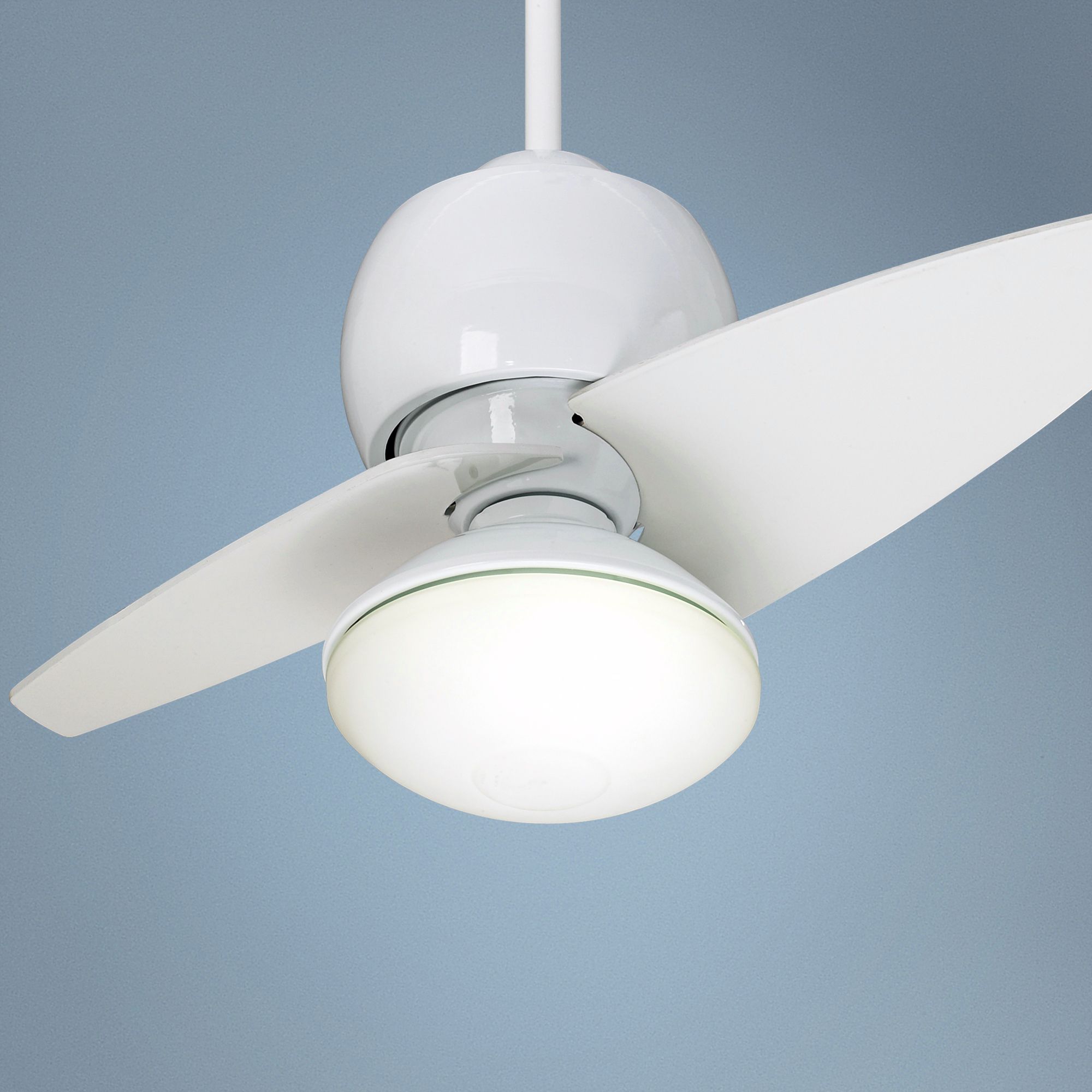 30" Entity White Damp Rated Opal Glass Light Kit Ceiling Fan