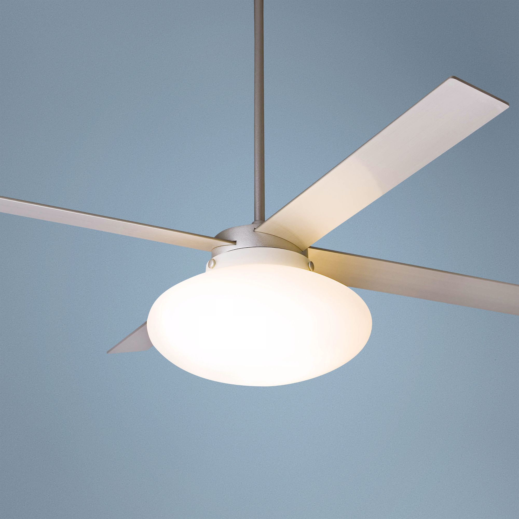42" Modern Fan Cloud Textured Nickel Ceiling Fan with Light