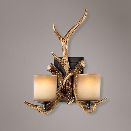 Faux Deer Antlers Candle Glass 17 1/2
