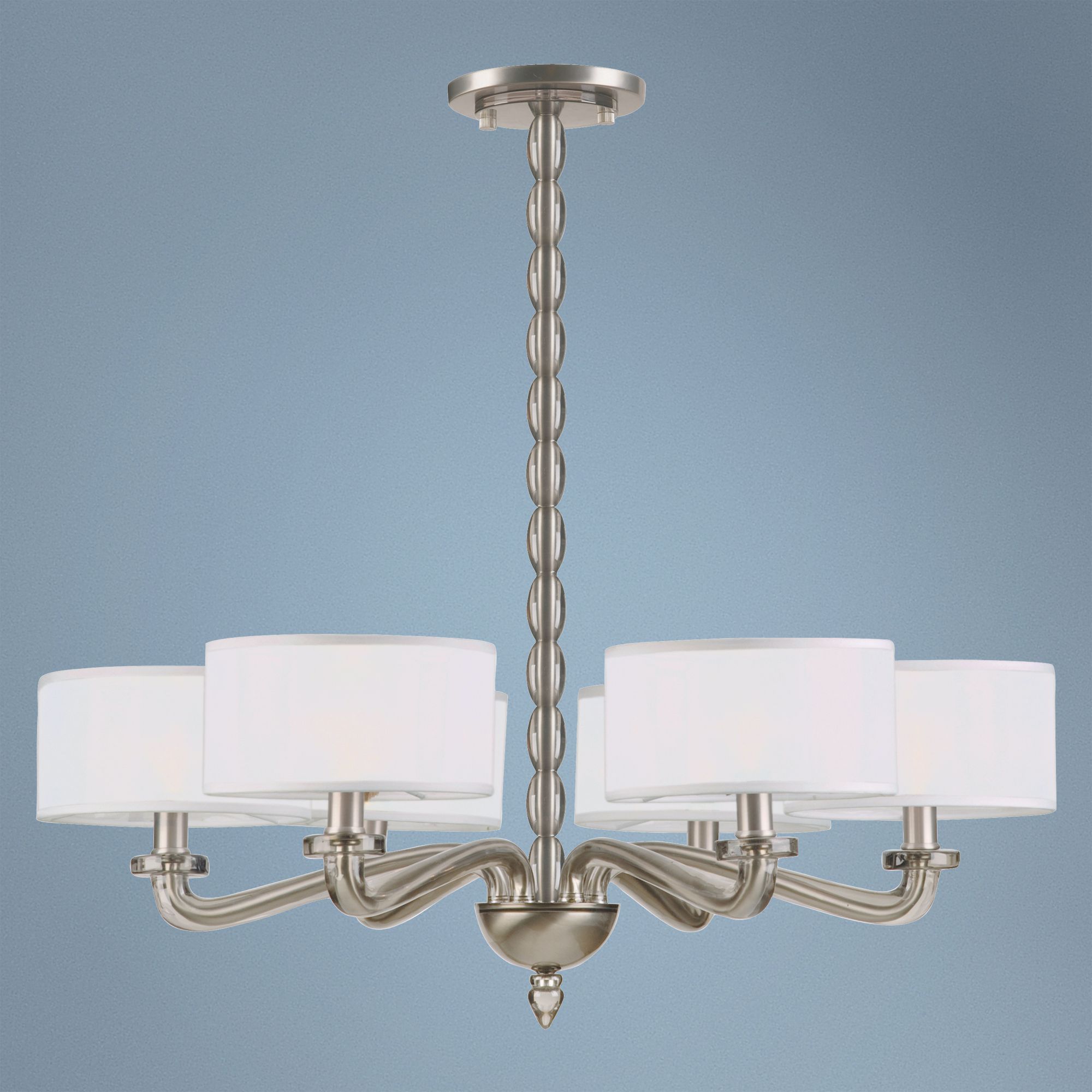Crystorama Luxo Satin Nickel 30" Wide Chandelier