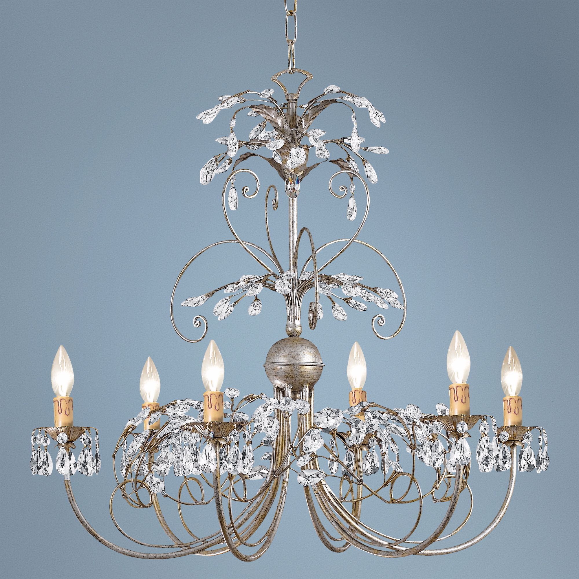 Crystorama Victoria Collection Silver 28" Wide Chandelier