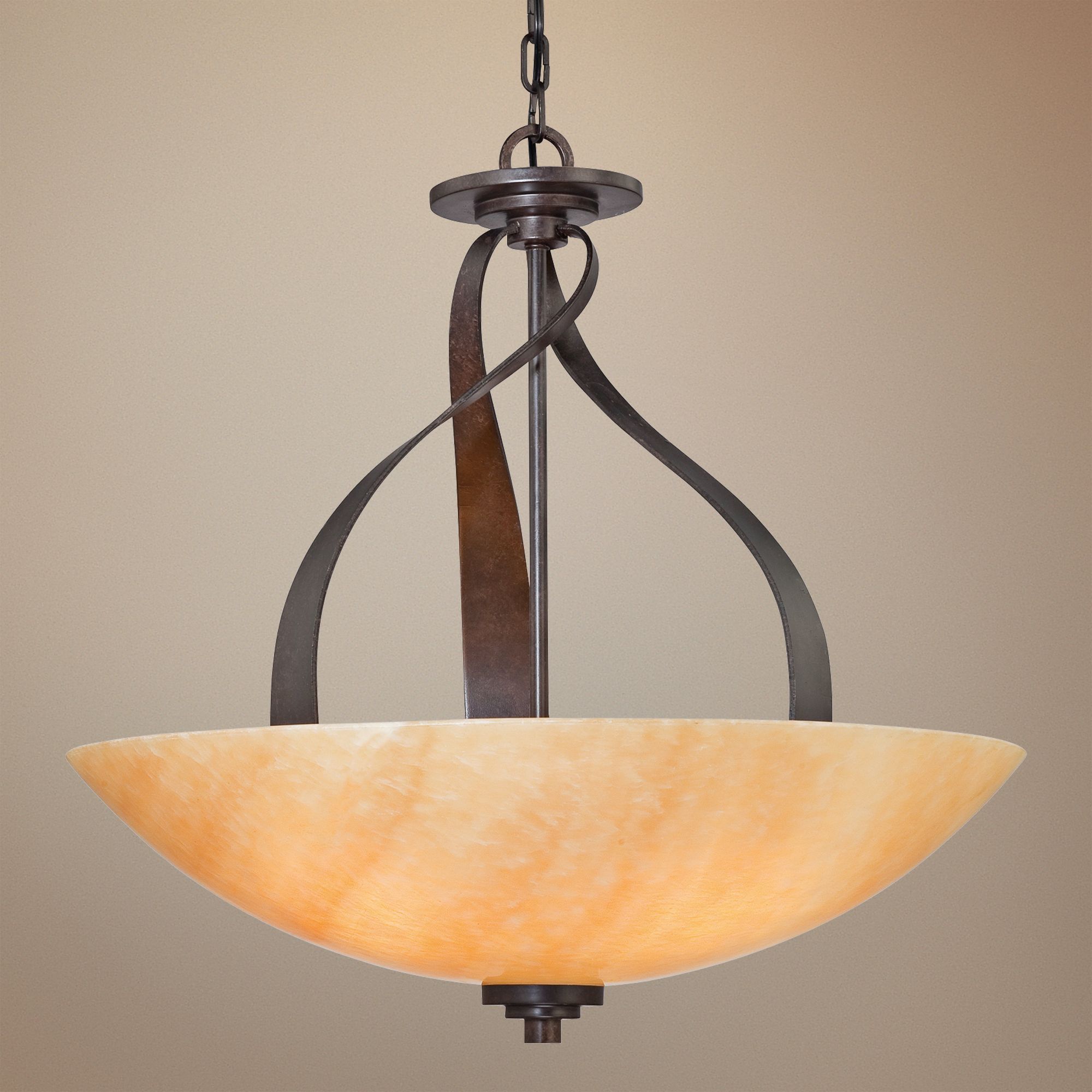 Kyle Rod Hung Bowl Pendant Light