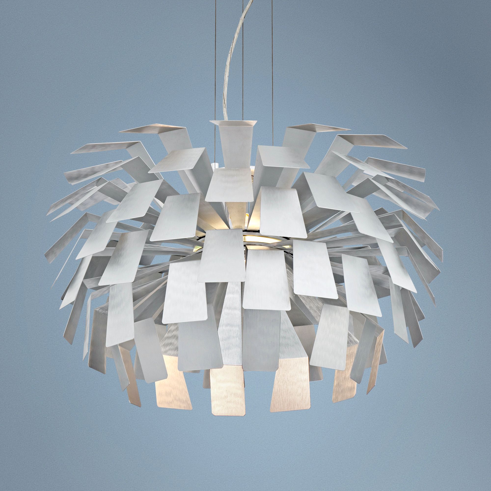 Mod Brushed Metal Panel 24 1/2" Wide Retro Chandelier