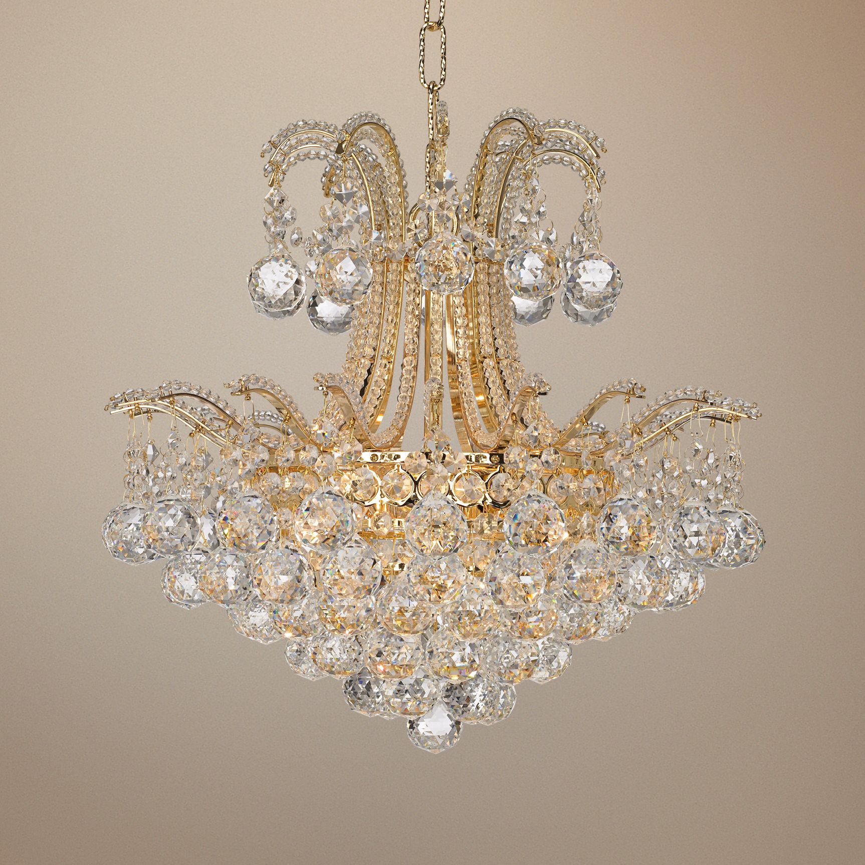Vienna Full Spectrum Palais Gold Crystal 18" Wide Chandelier