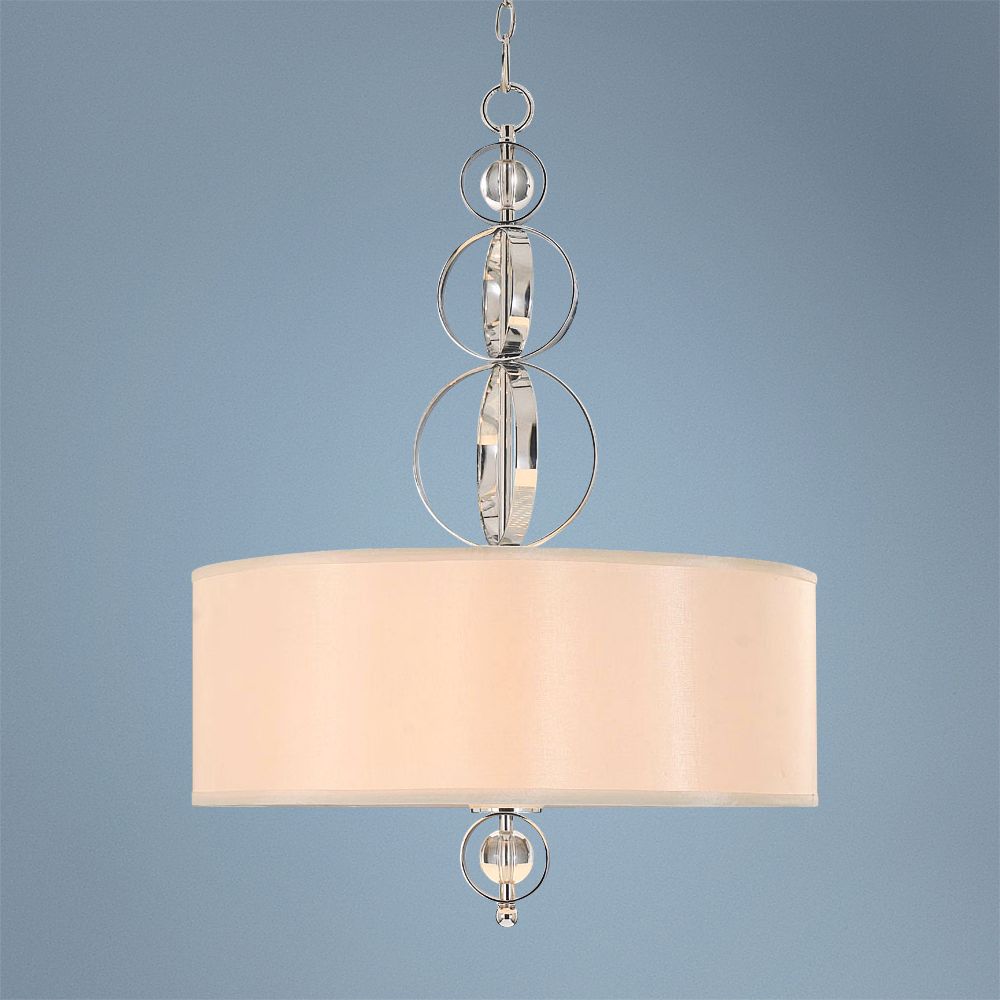 Cerchi Chrome and Opal Satin Shade 22" Wide Pendant Light