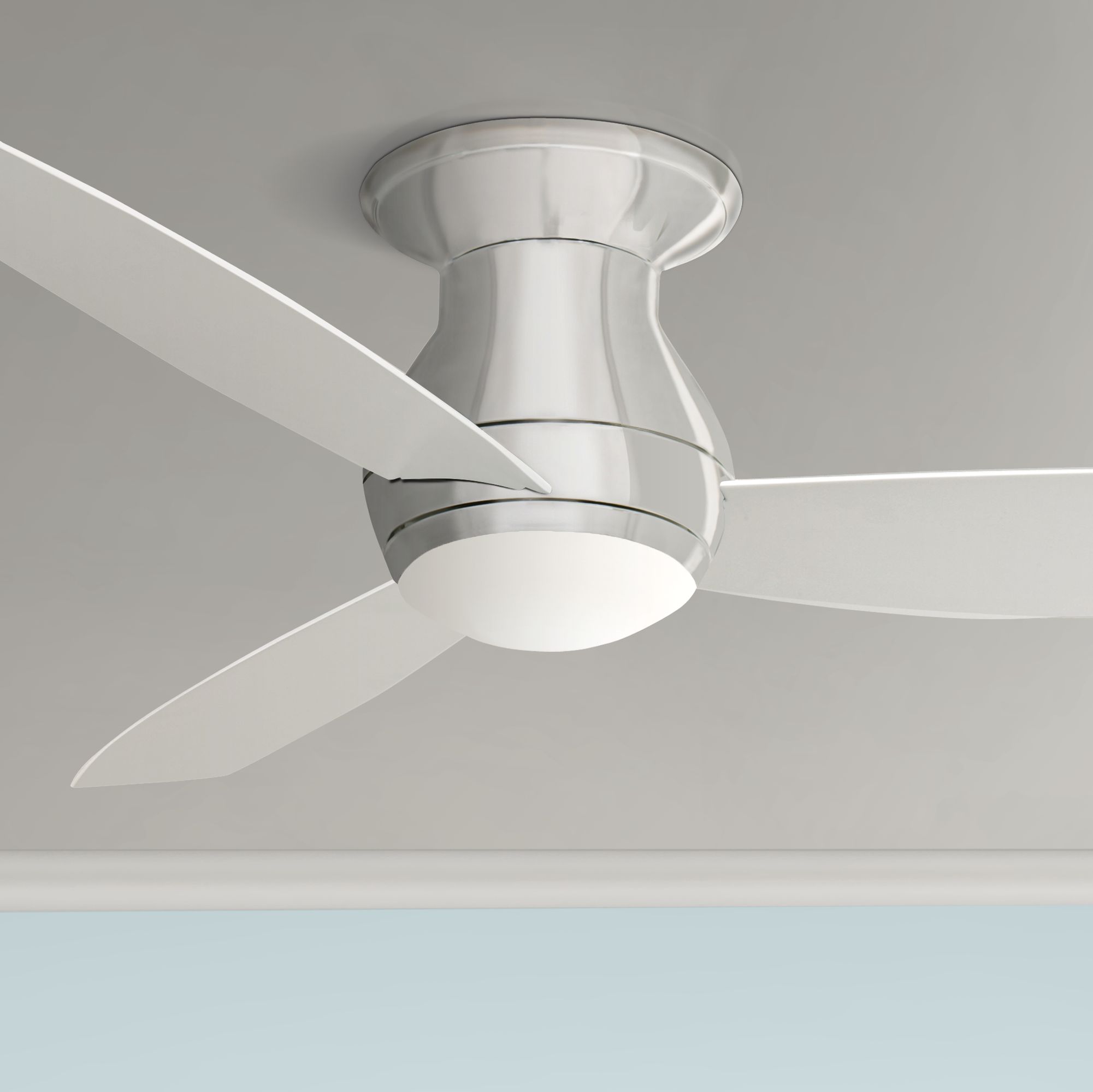 52" Emerson Curva Sky Brushed Steel Hugger Ceiling Fan
