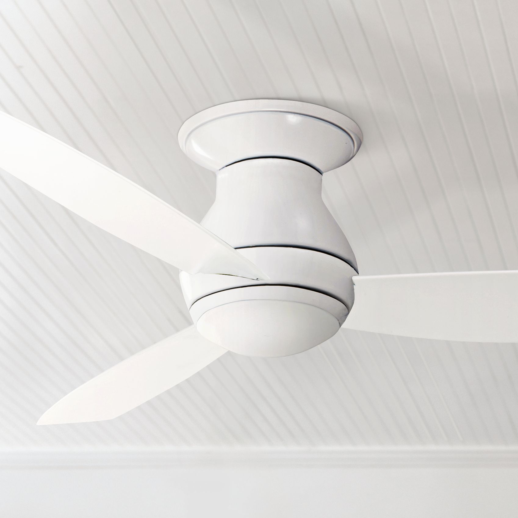 52" Emerson Curva Sky White Hugger Ceiling Fan
