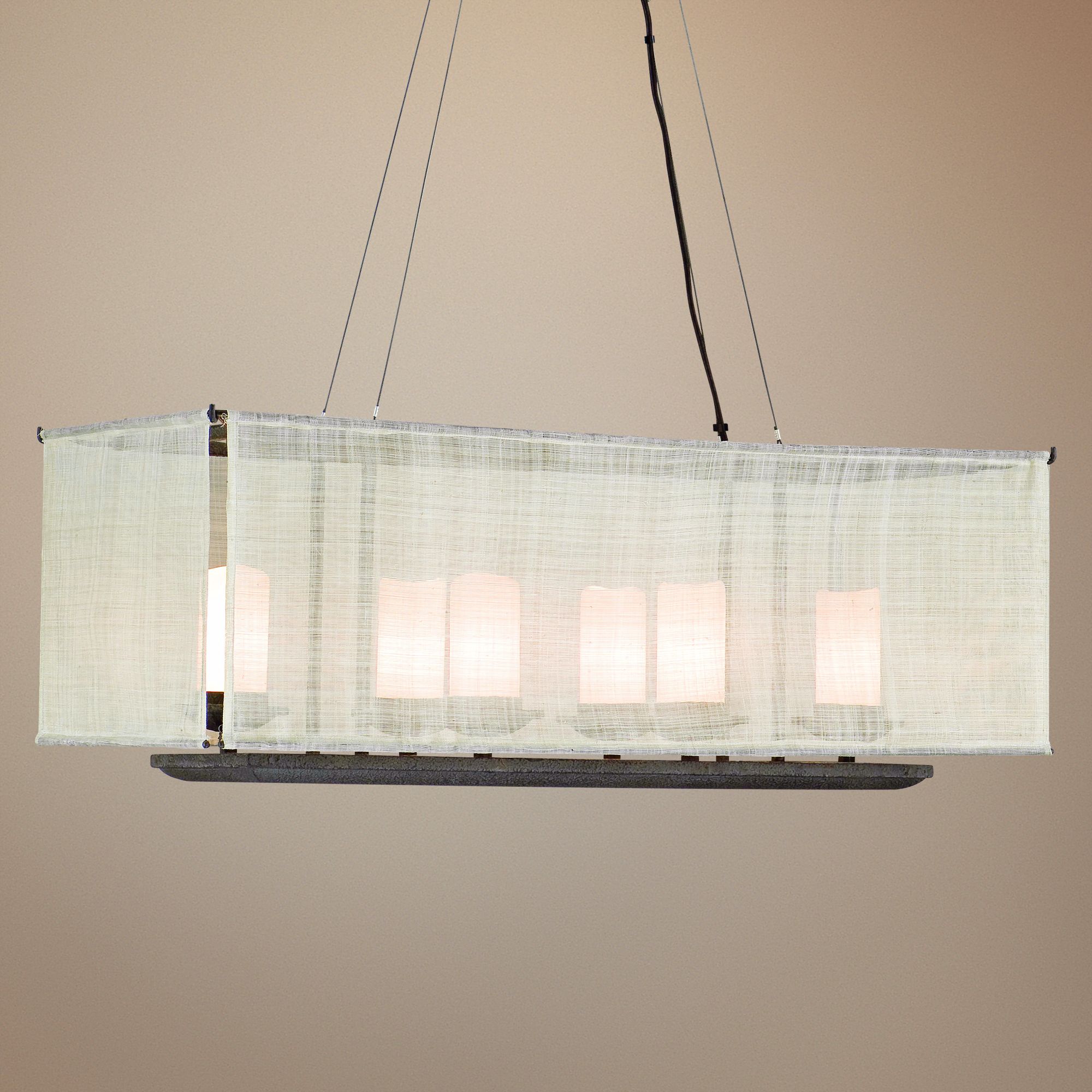 Raffia Collection 30" Wide Island Chandelier