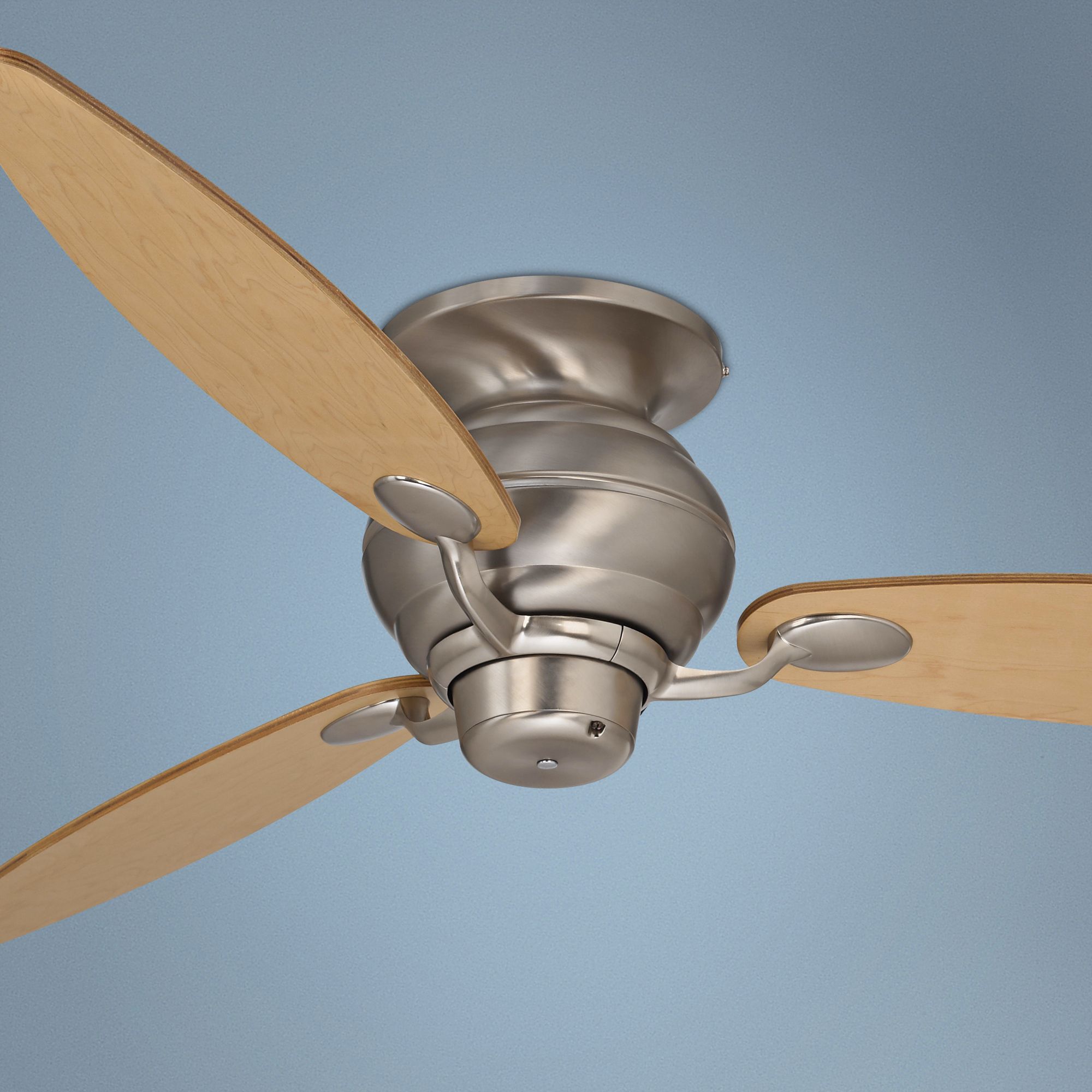 60" Spyder™ Brushed Steel Maple Hugger Ceiling Fan