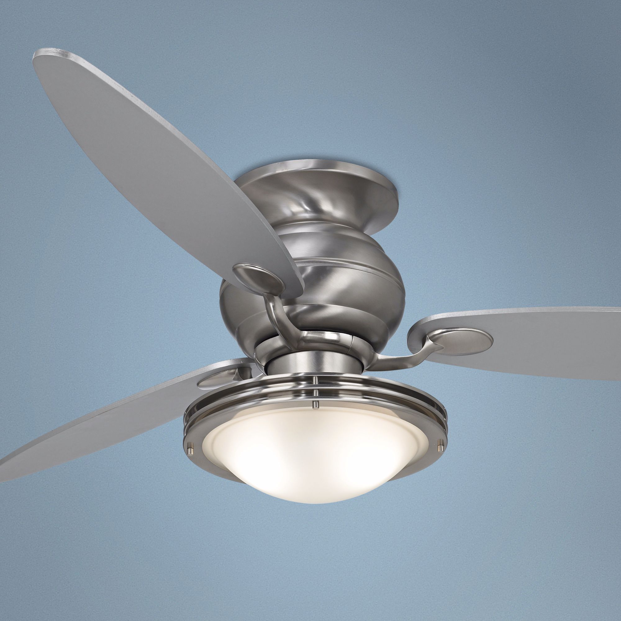 60" Spyder Hugger Steel Ceiling Fan with Frosted Light Kit
