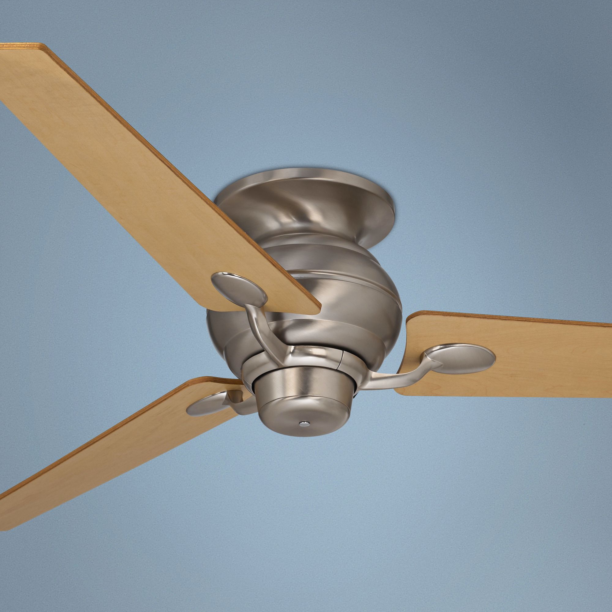 60" Spyder Brushed Steel Tapered Blades Hugger Ceiling Fan
