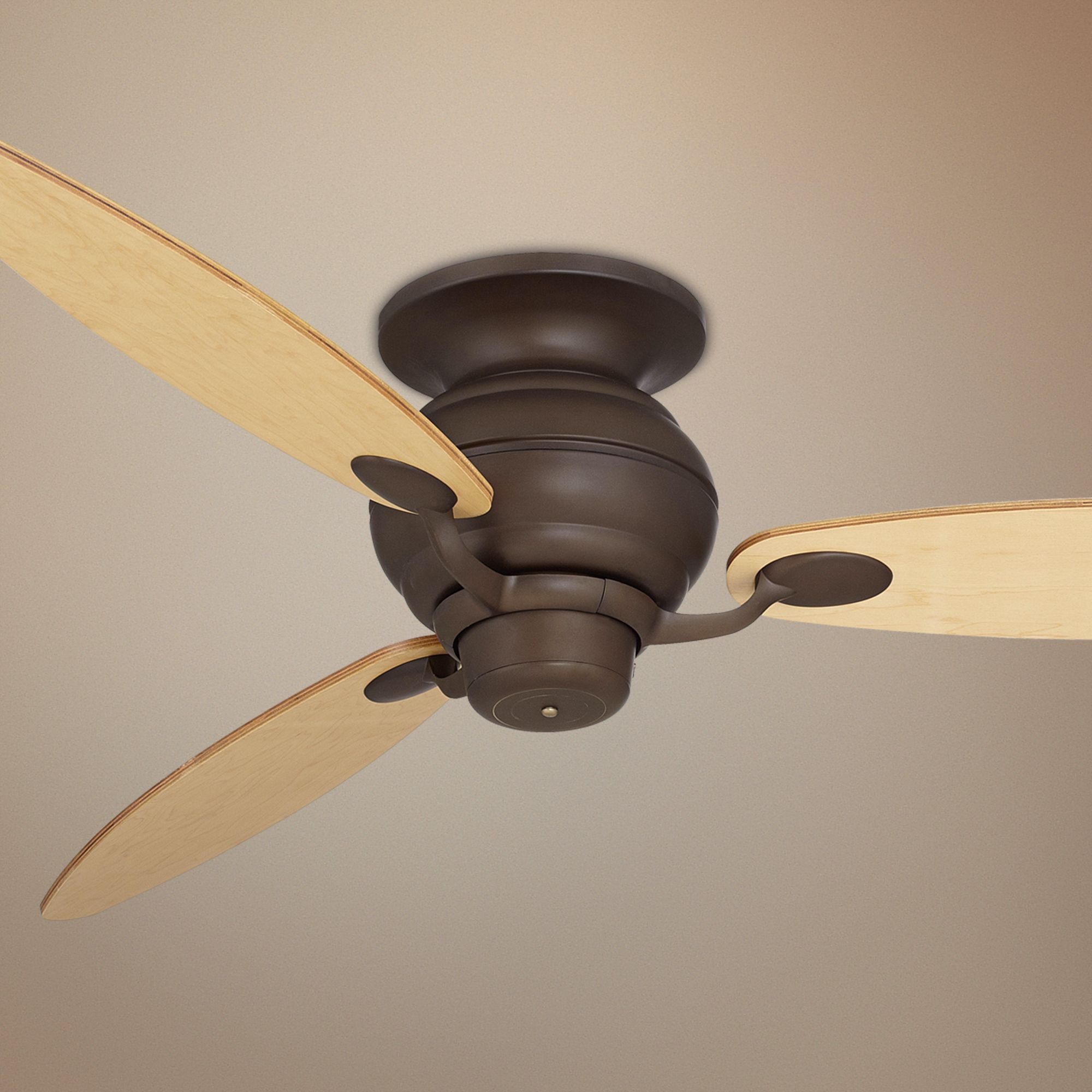 60" Spyder Bronze Light Maple Blades Hugger Ceiling Fan