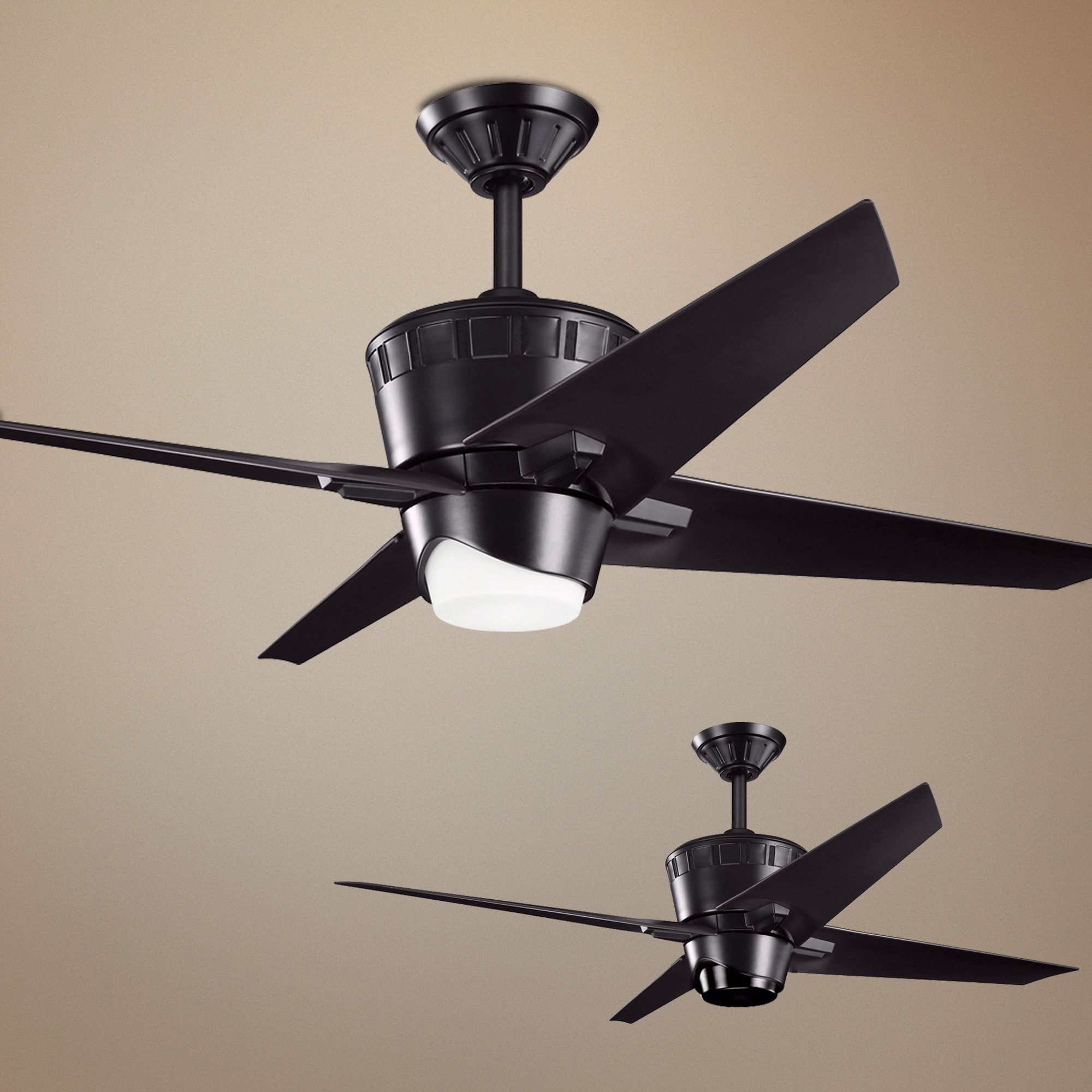52" Kichler Kemble Satin Black Ceiling Fan