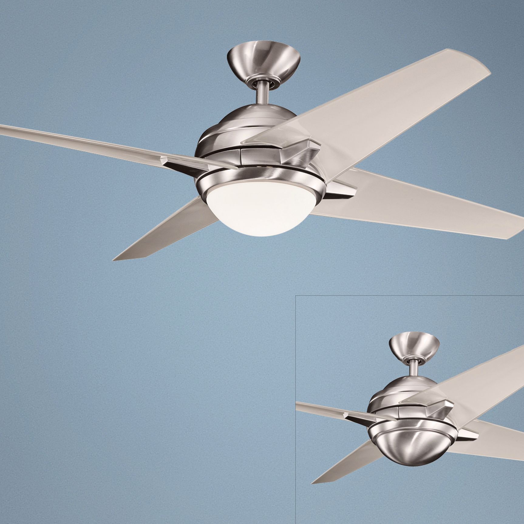 52" Kichler Rivetta Brushed Stainless Steel  Ceiling Fan