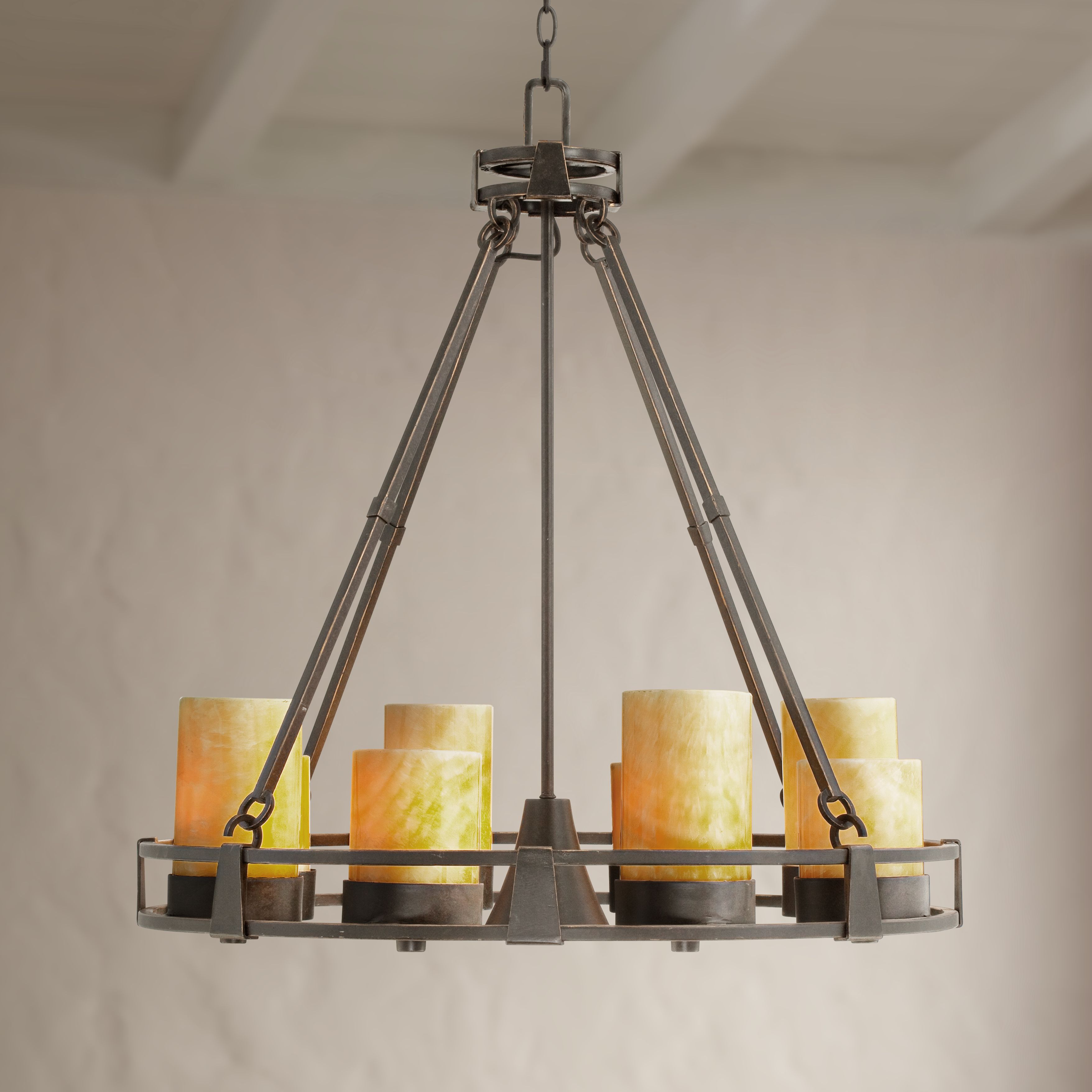 Sunset Onyx Stone 9-Light Faux Candle Chandelier