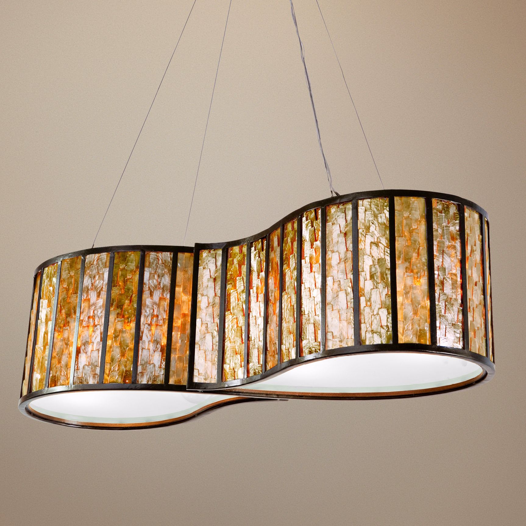 Varaluz Affinity Natural Capiz Shell 4-Light Pendant