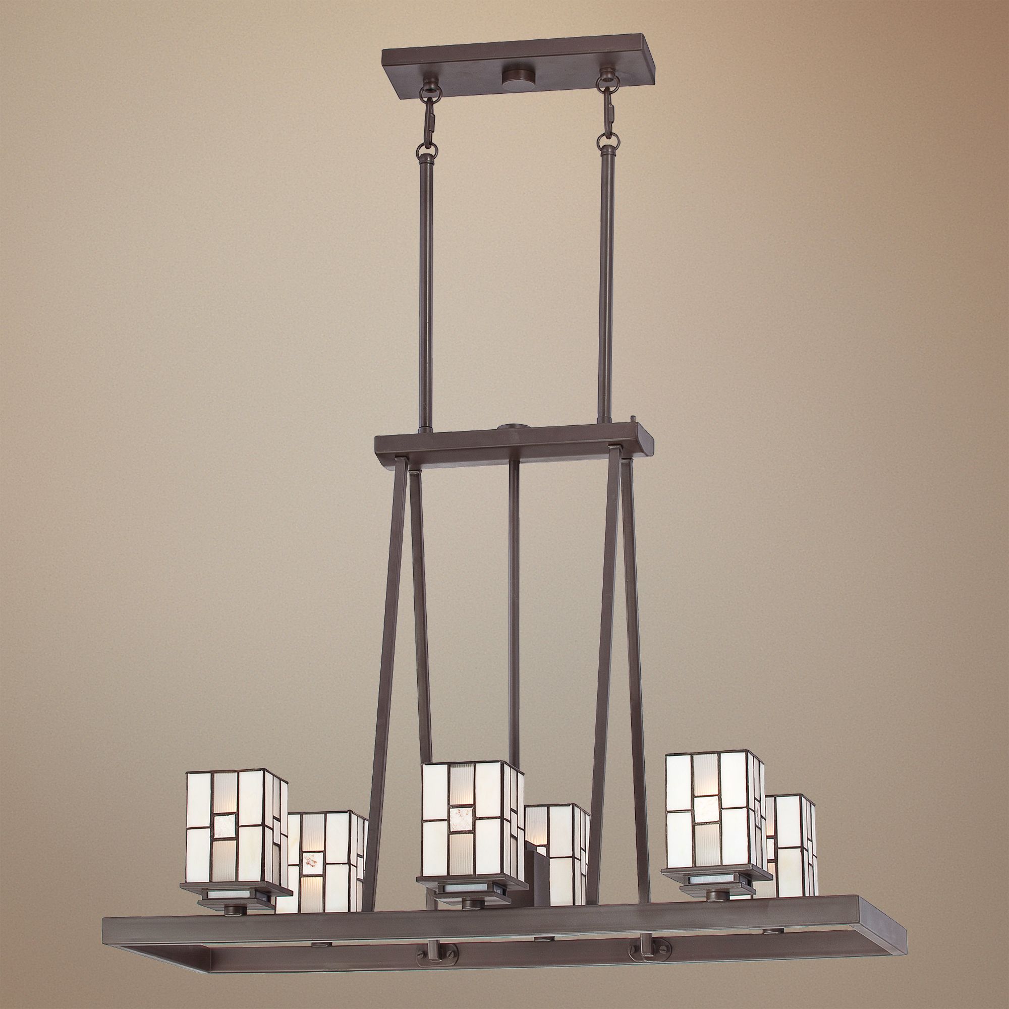Quoizel Finley 32" WideTiffany Glass Chandelier