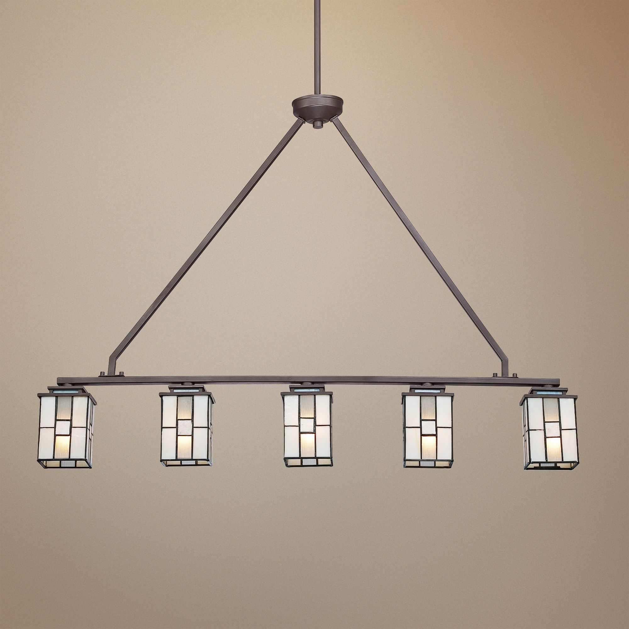 Quoizel Finley 39" WideTiffany Glass Island Chandelier