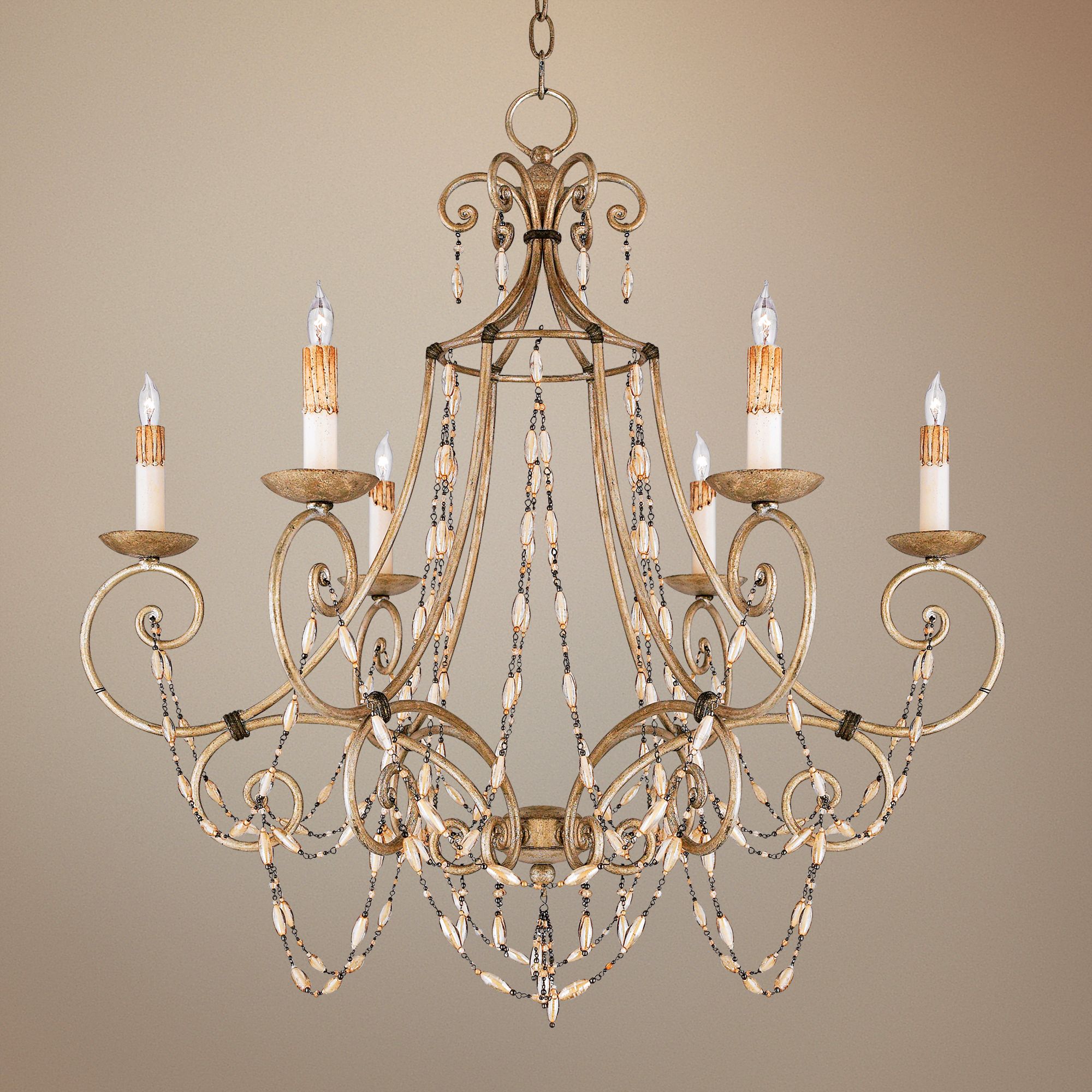 Quoizel Savigne Antique Silver & Ancient Brass Chandelier