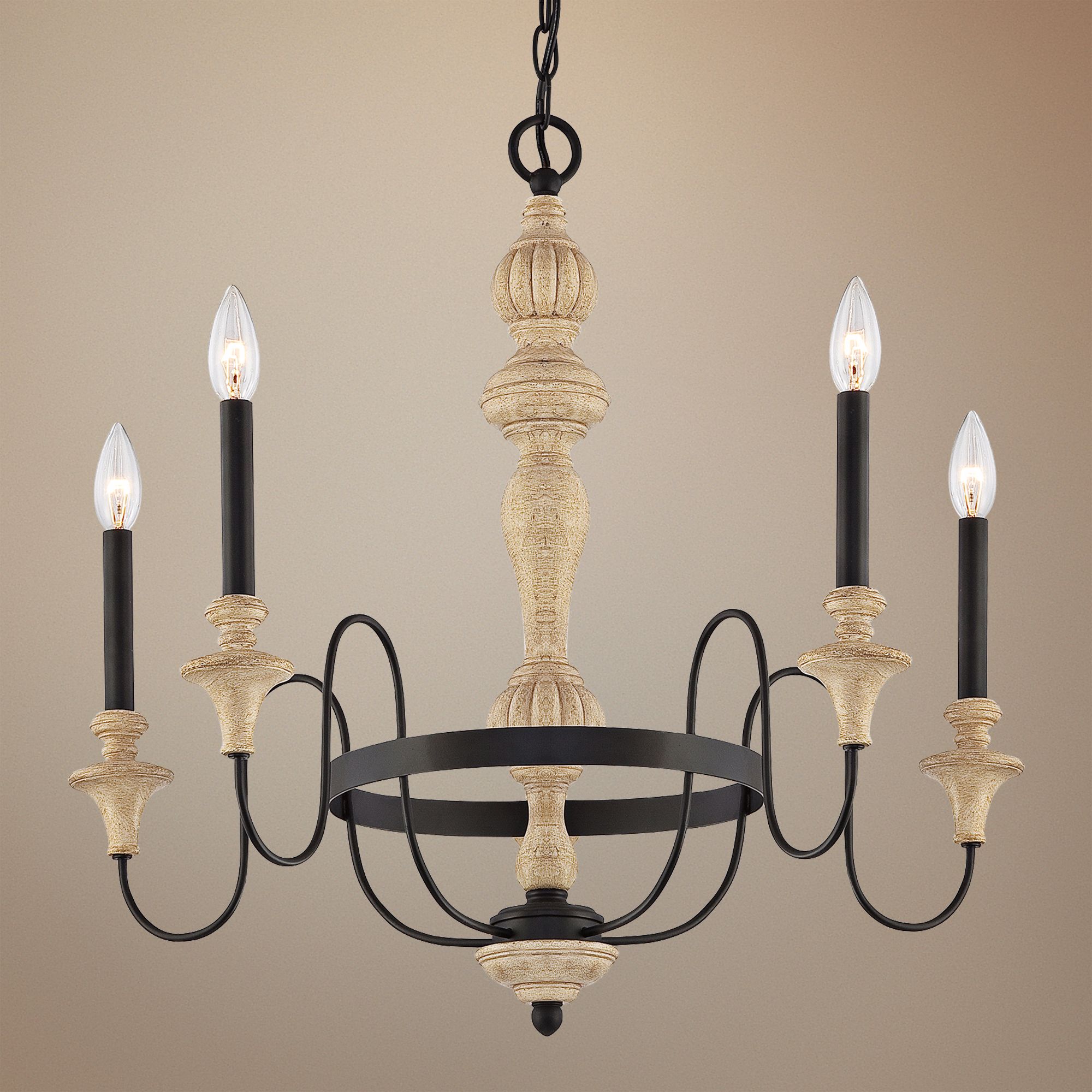 Quoizel Elmwood 26" Wide Sand Bisque Chandelier
