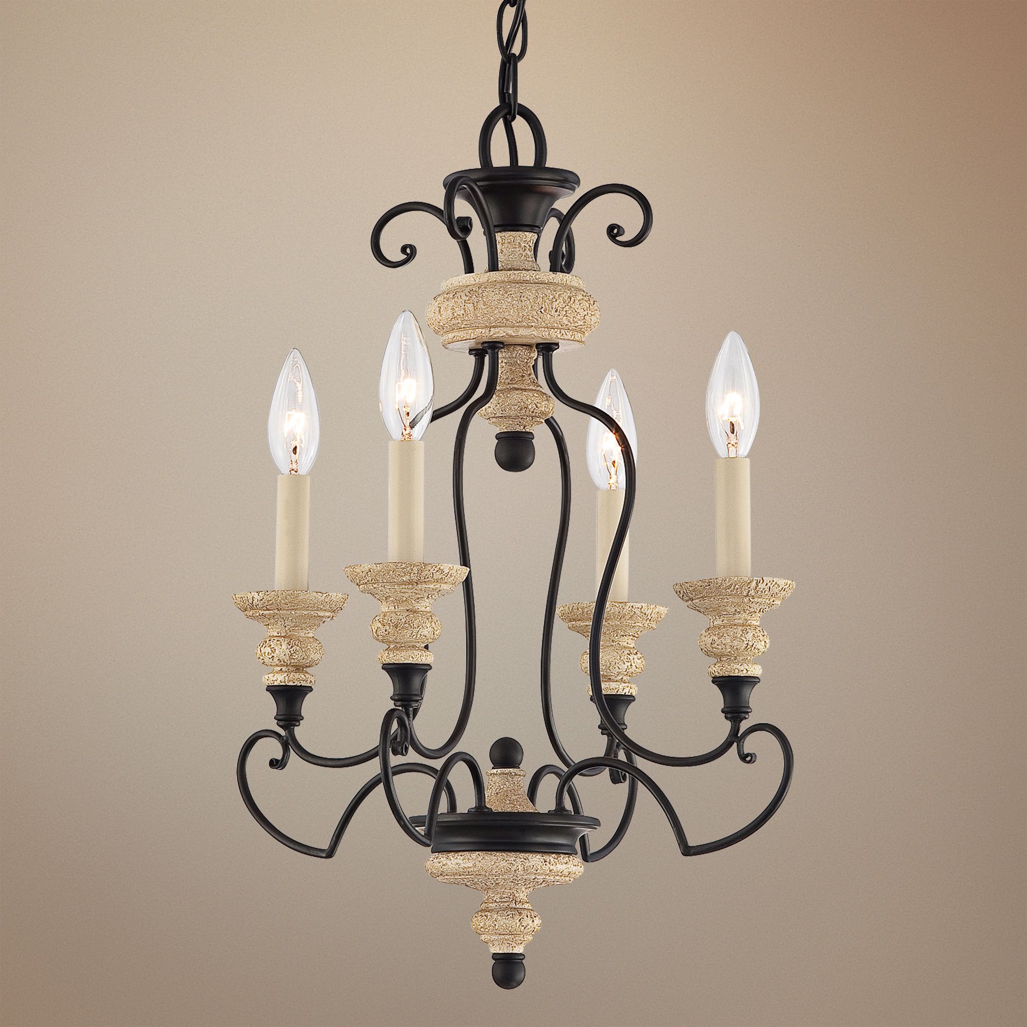Quoizel Shelby Sand Bisque 14" Wide Mini Chandelier
