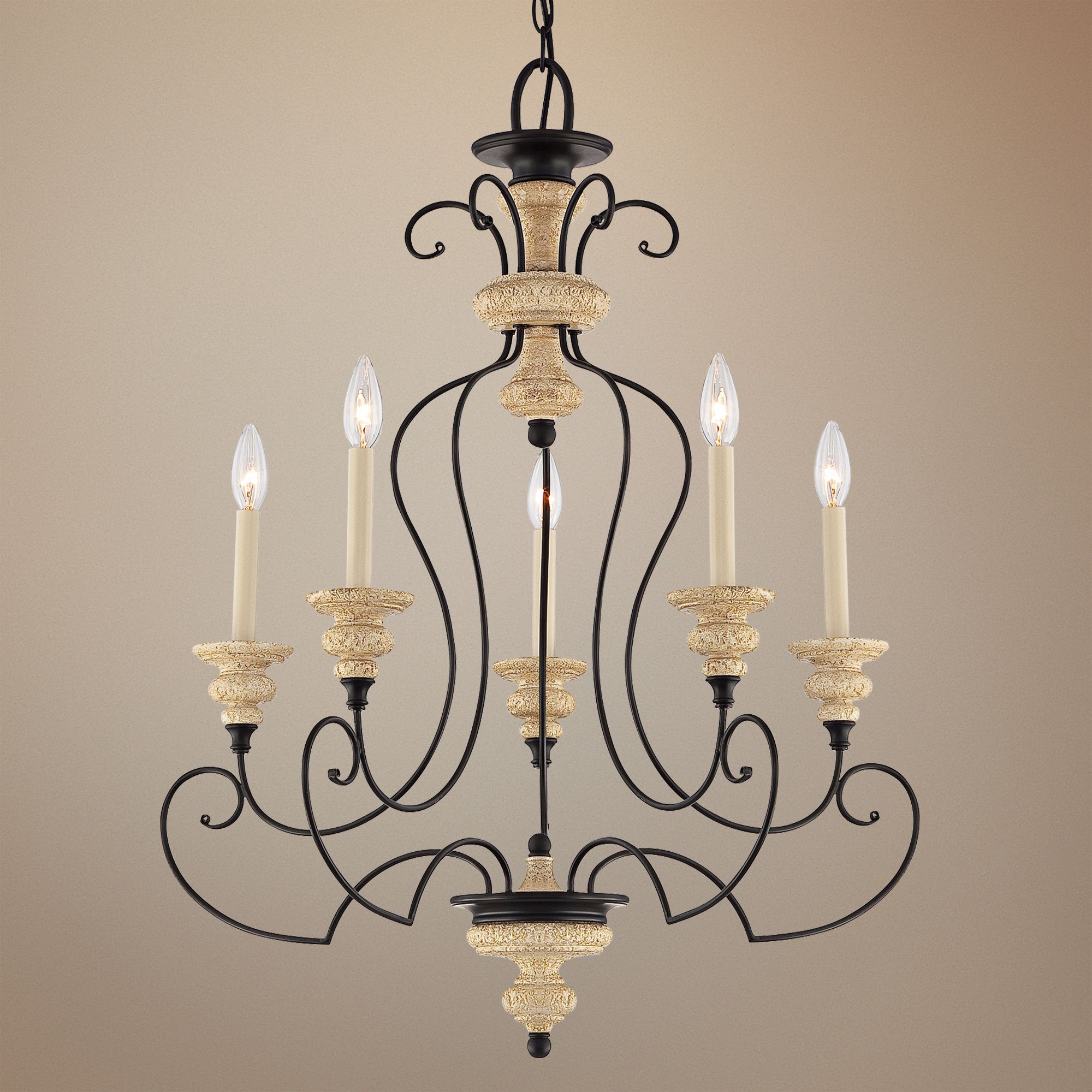 Quoizel Shelby Sand Bisque 26" Wide Chandelier