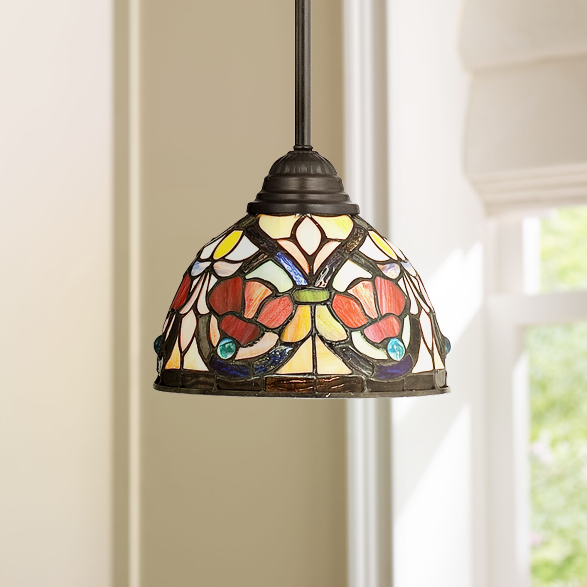 Quoizel Larissa Tiffany Style Mini Pendant Light