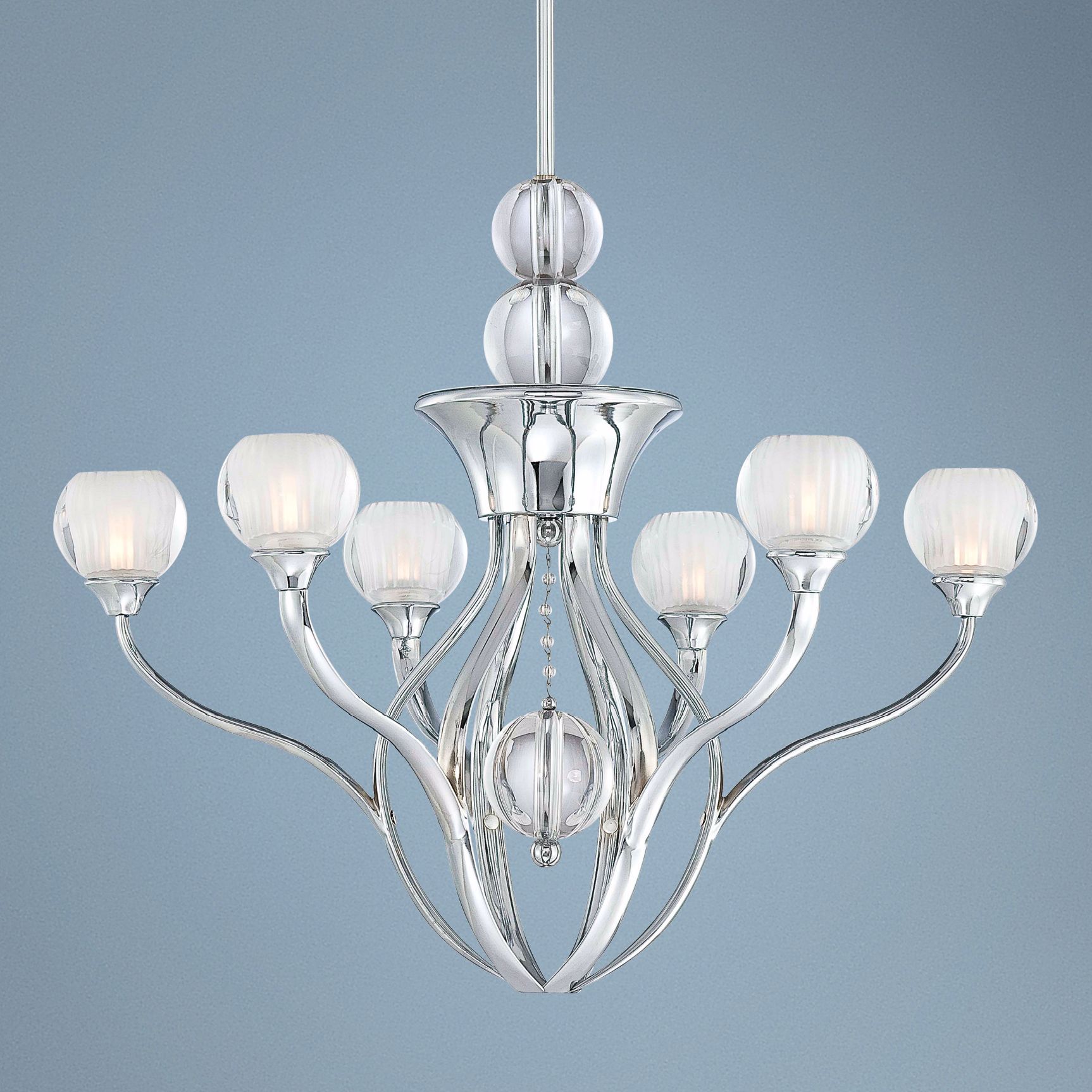 George Kovacs Chrome Curvy 24" Wide Chandelier