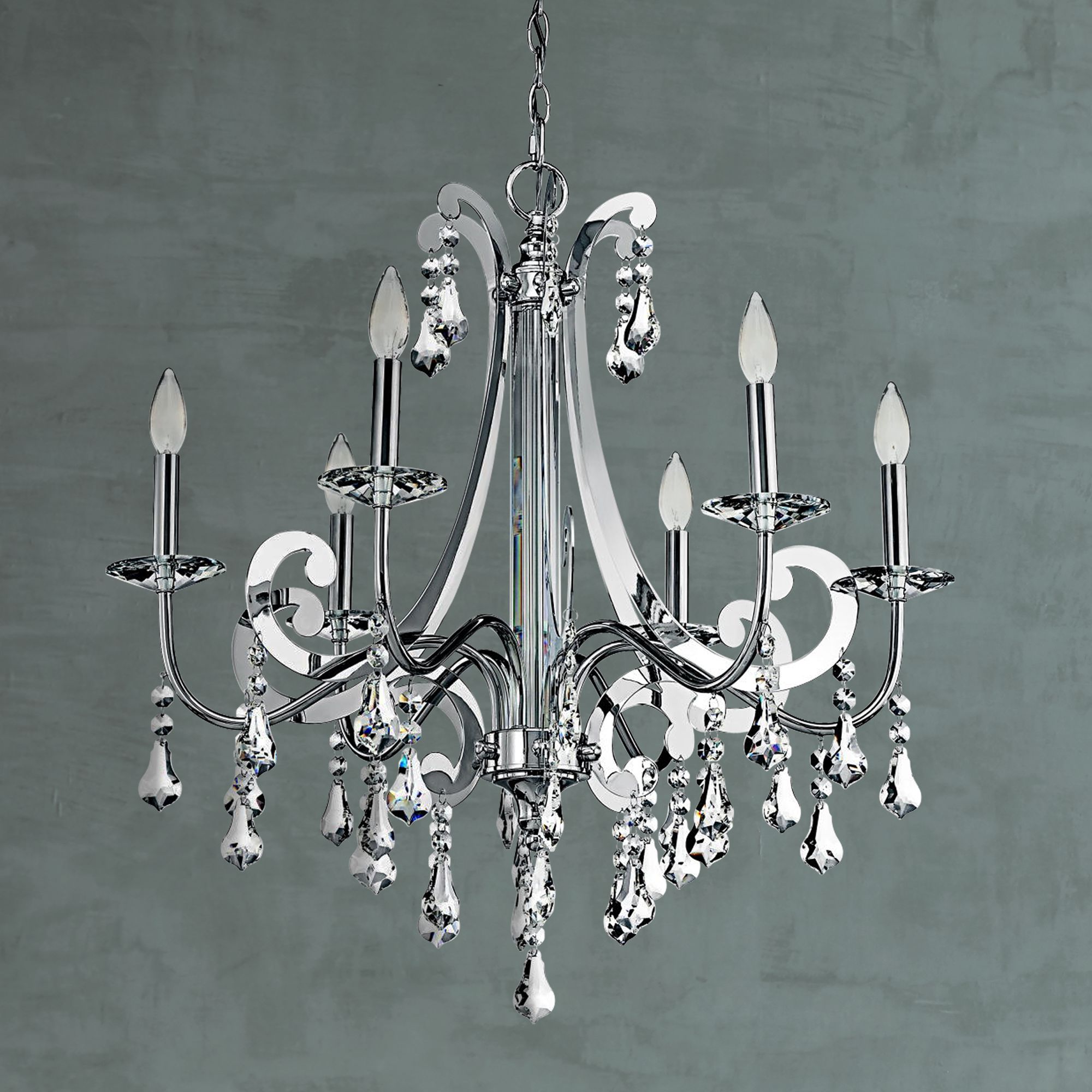 Kichler Leanora Chrome 28" Wide 6-Light Chandelier