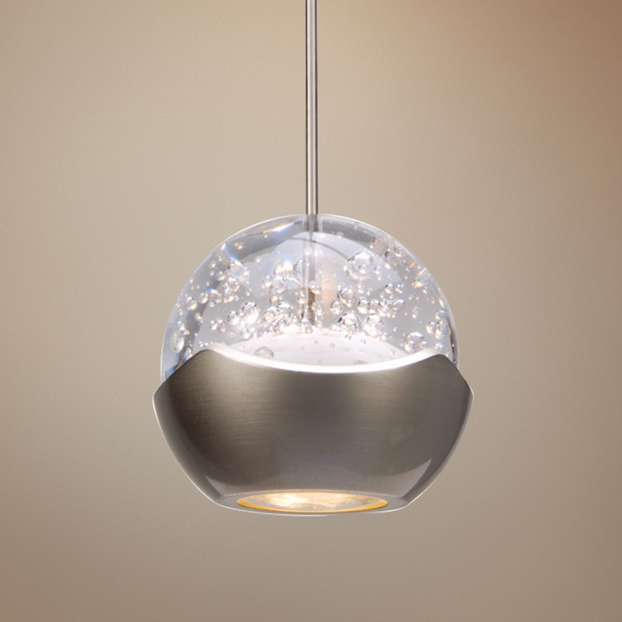 WAC Genesis 3 3/4" Wide Nickel LED Mini Pendant