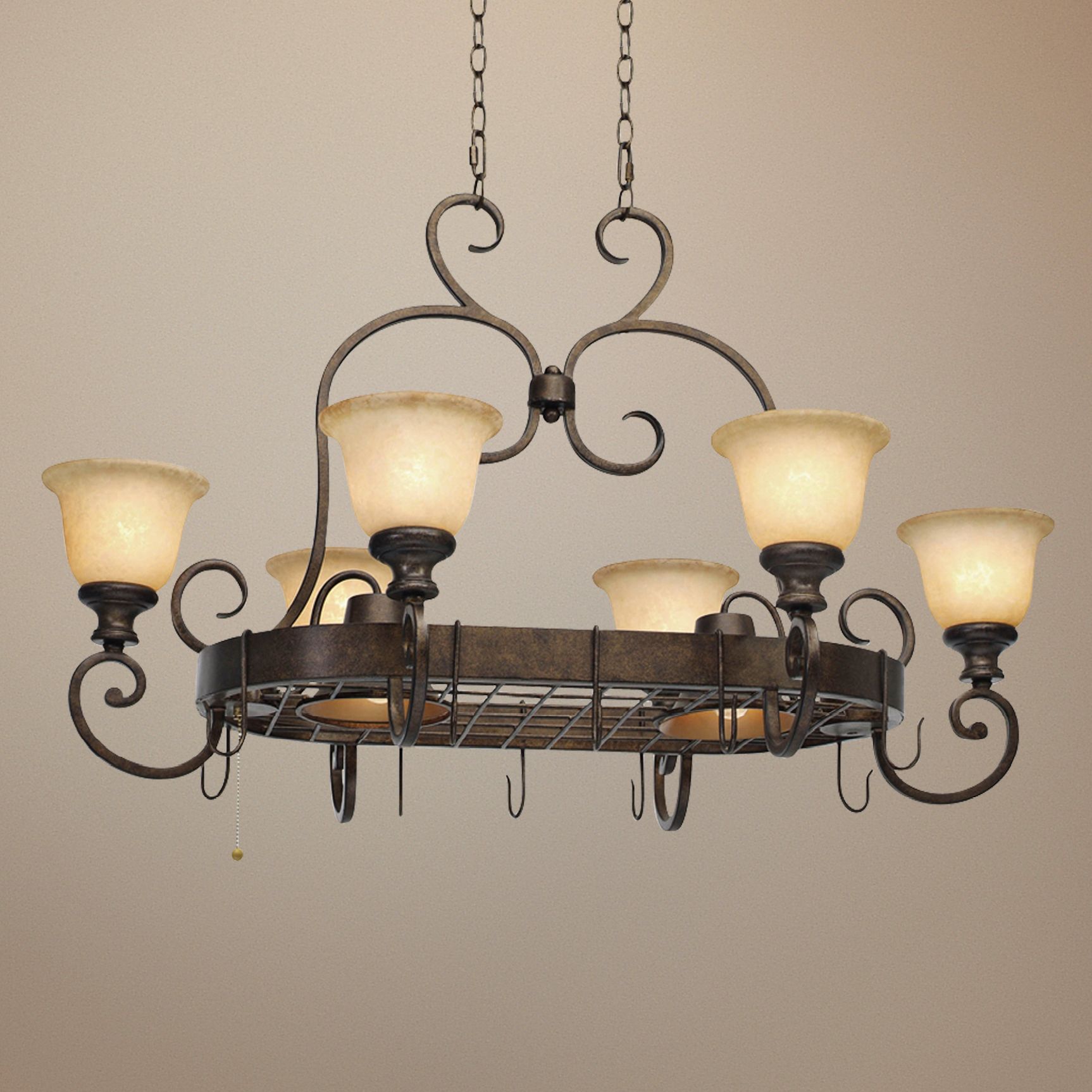 Heartwood Burnt Sienna 42" Wide Island Chandelier