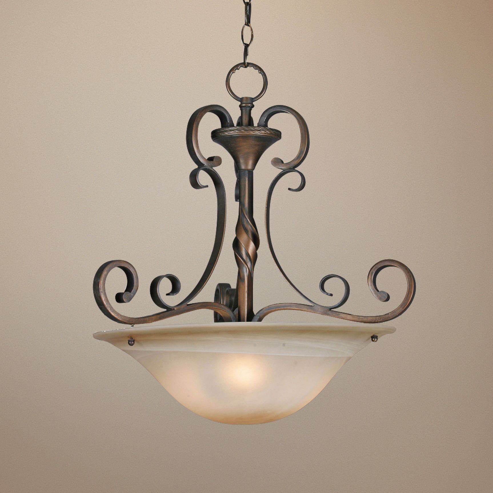 Meridian Golden Bronze 21 1/4" Wide  Bowl Pendant Chandelier