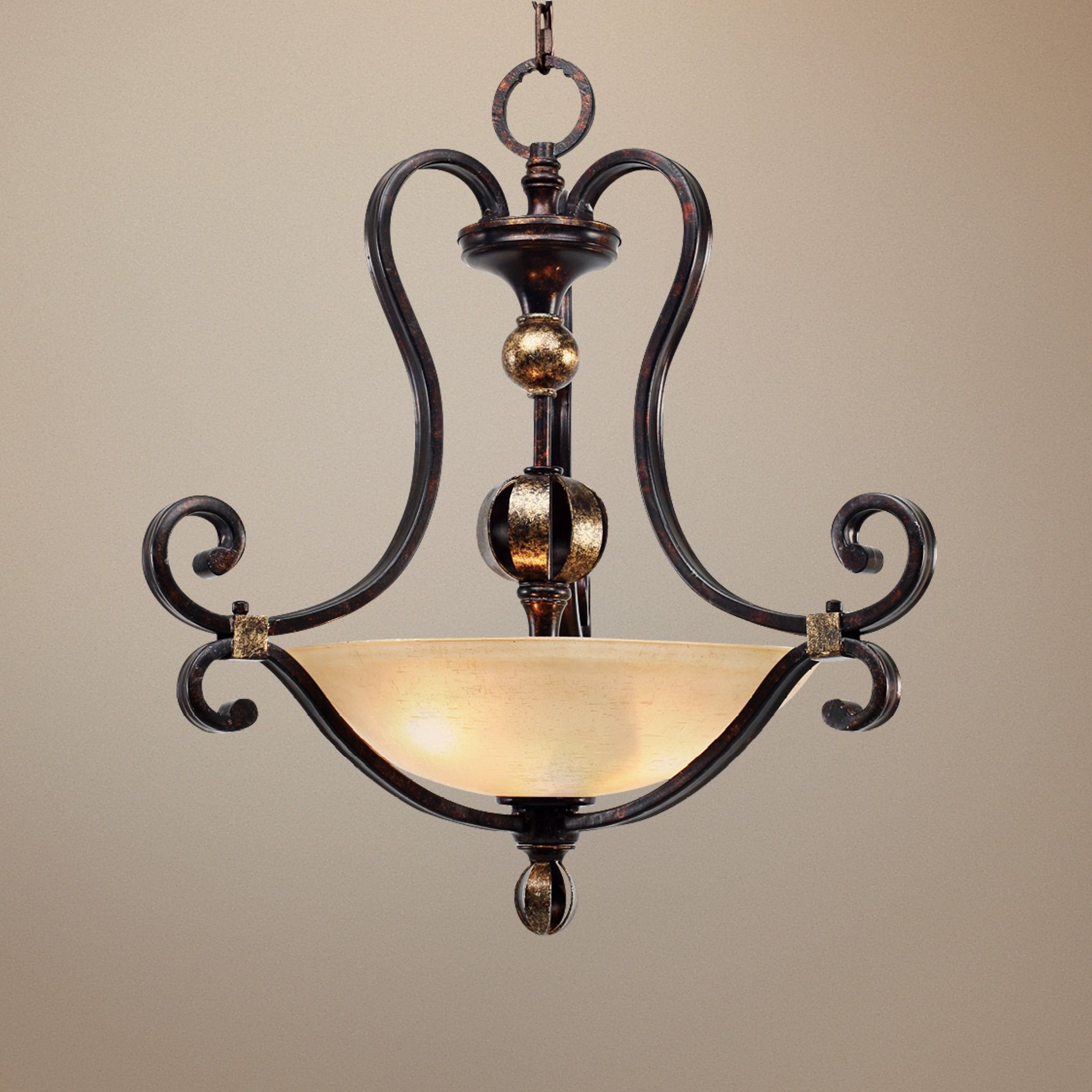 Portland Fired Bronze 23" Wide Pendant Chandelier