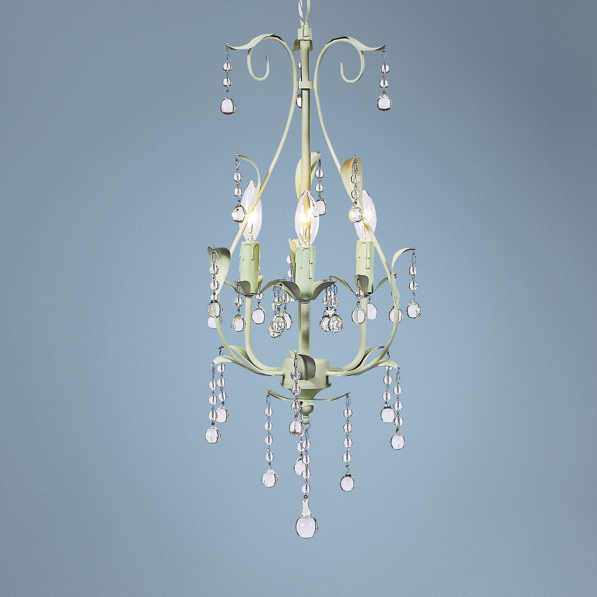 Green Pear 10" Wide Mini Chandelier