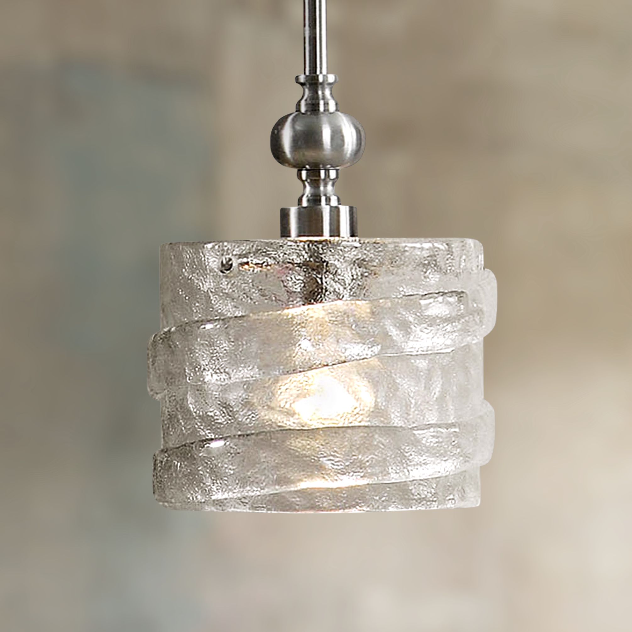 Uttermost Mossa Seeded Glass 1-Light Mini Pendant Light